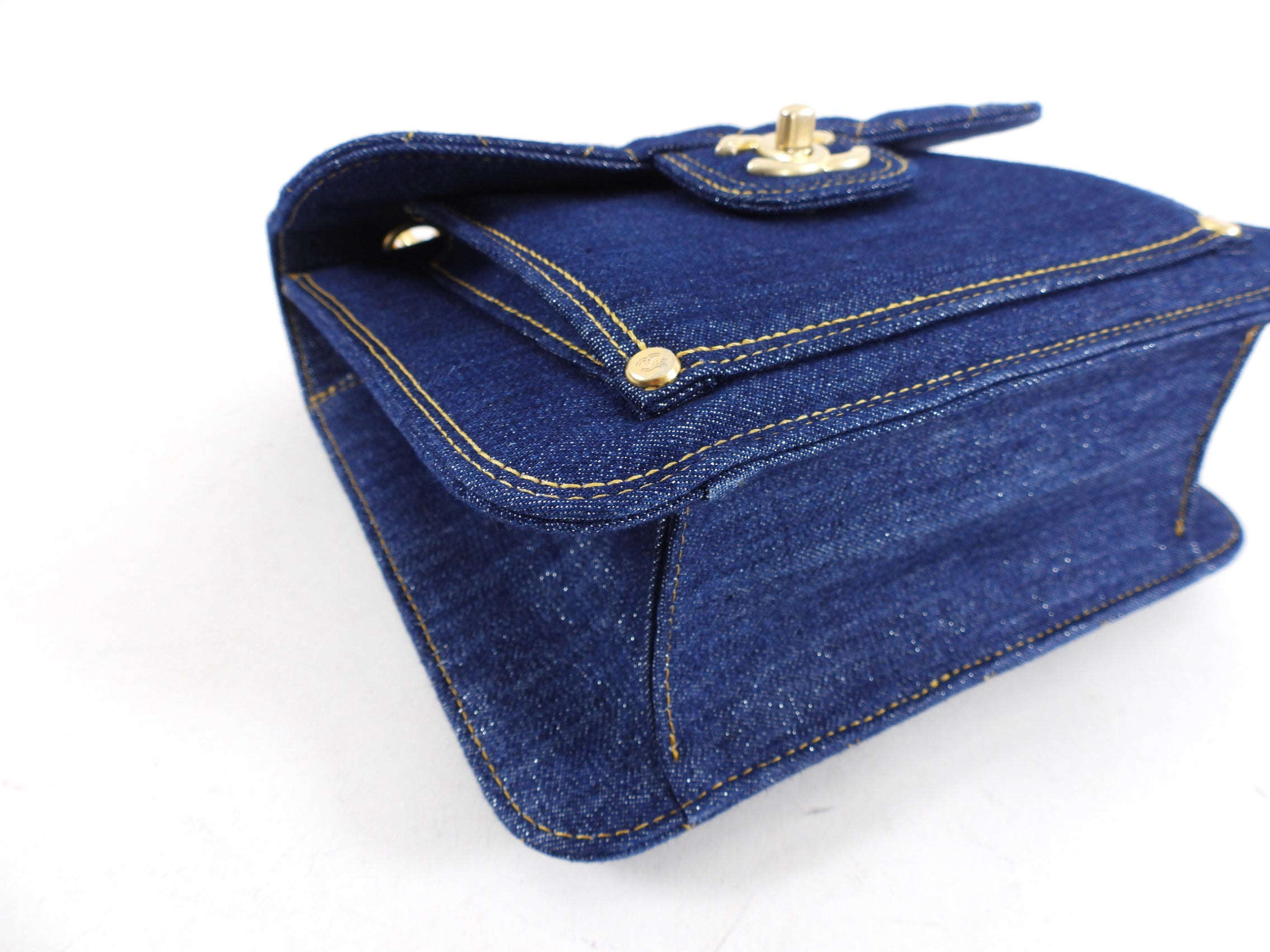Chanel 23S Quilted Denim Square Flap Bag with Chain Strap - Luxury Crossbody Purse for Women, Perfect for Date Night & Evening Events
