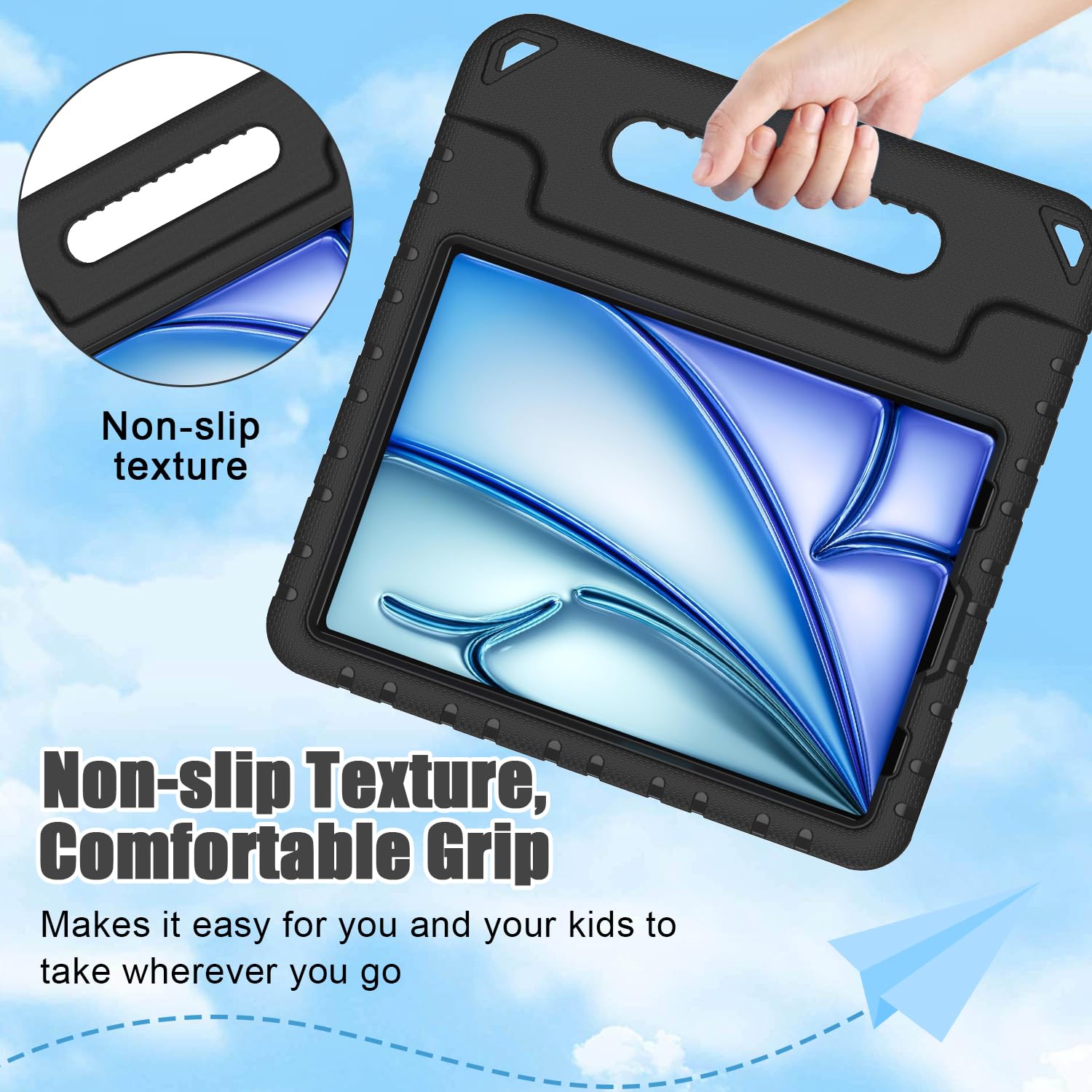 BMOUO Shockproof Kids Case for iPad Air 11-inch M3 (2025) & M2 (2024), iPad Air 5th Gen (2022) & 4th Gen (2020) 10.9