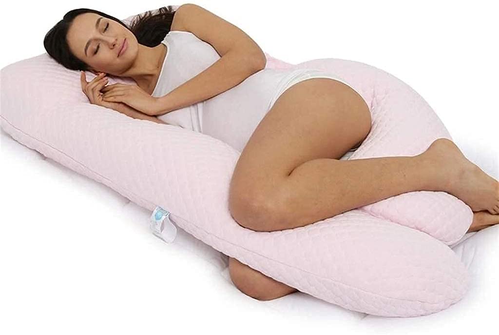 U-Shaped Pregnancy Pillow for Sleeping - Full Body Maternity Pillow with Memory Foam Support for Lumbar, Abdomen & Legs - Comfort for Pregnant Women & Postpartum Breastfeeding - Perfect for Side Sleepers & Back Pain Relief
