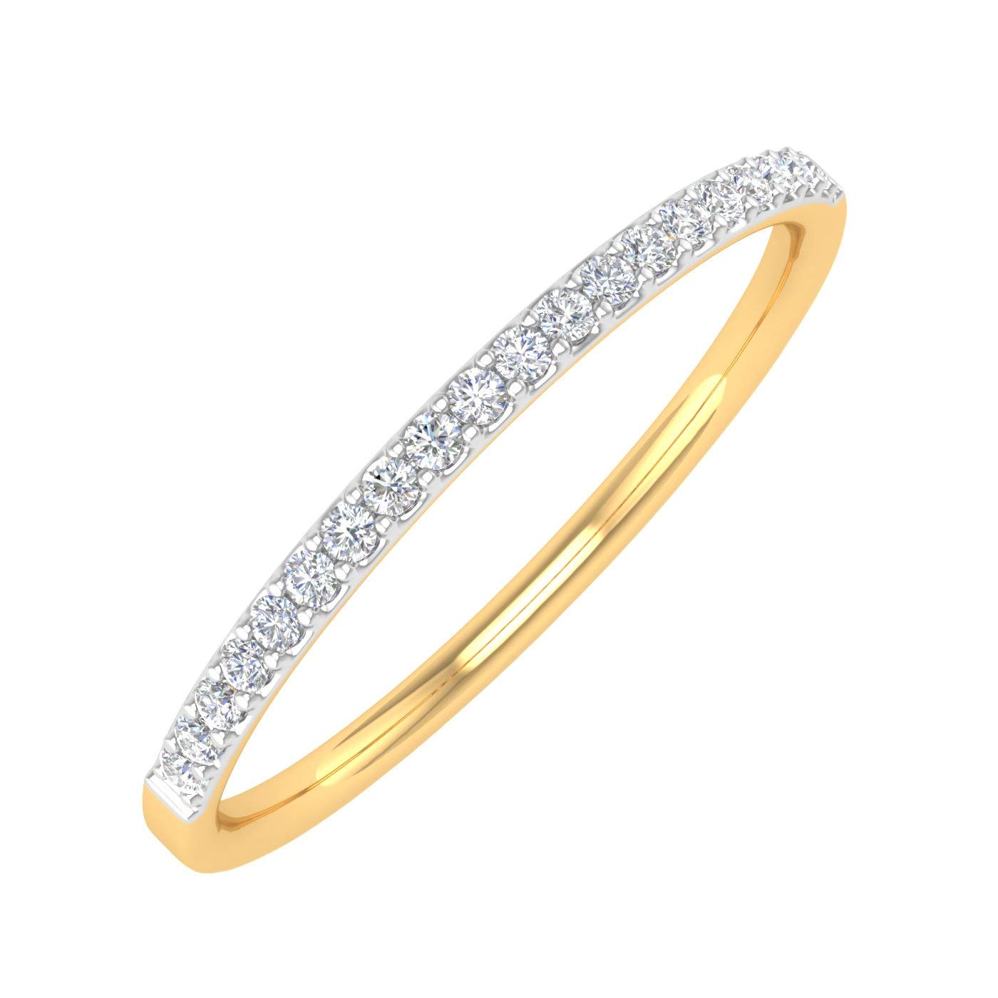 1/10 Carat (ctw) 10K Gold Natural Round Diamond Stackable Ring for Women - Wedding, Anniversary, Engagement, Promise Ring - Perfect Gift for Her