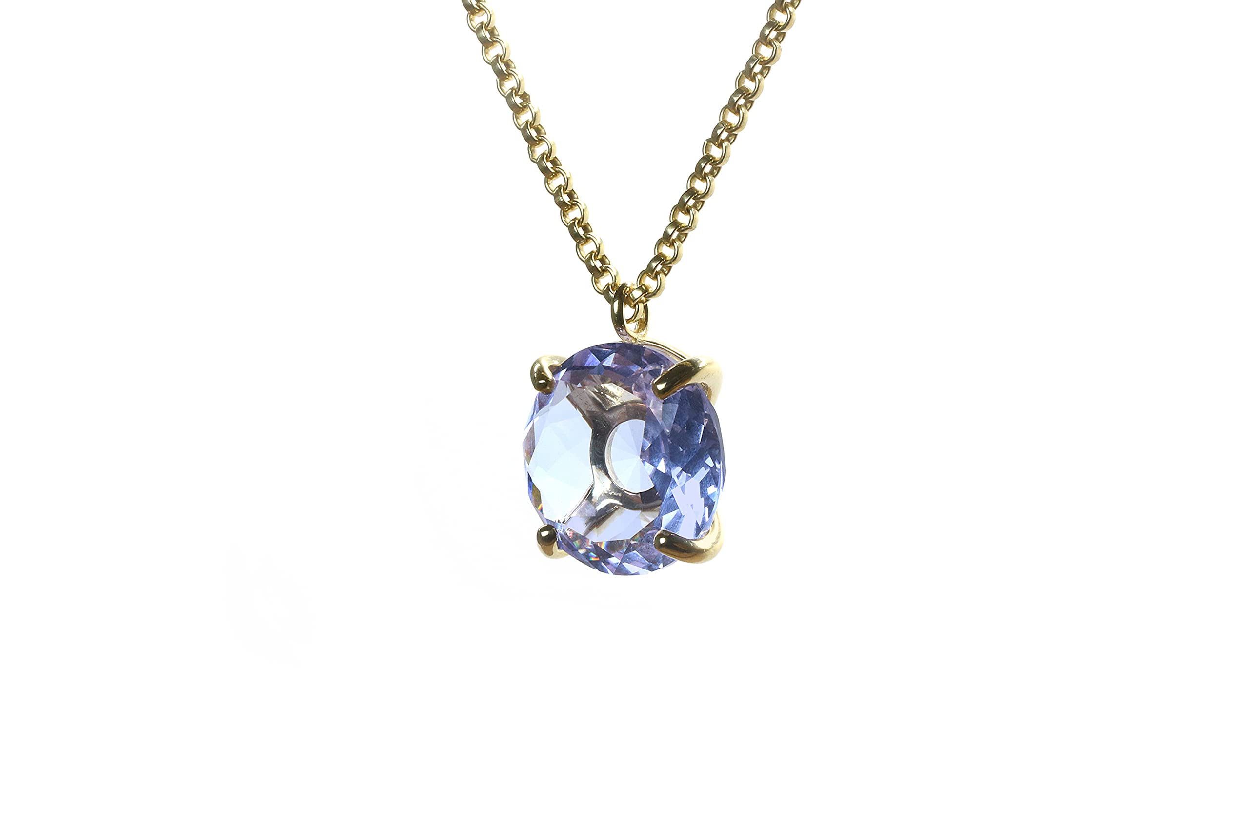 Luxury Tanzanite Solitaire Necklace - Elegant Crystal Pendant Jewelry for Women - Customizable Statement Necklace for Parties, Weddings & Special Occasions