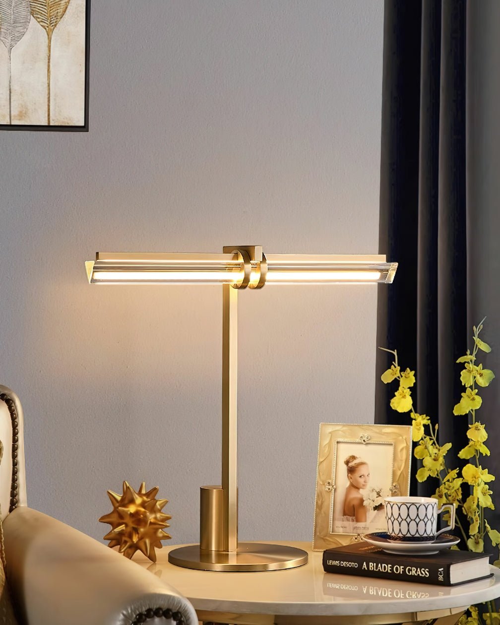 Modern Reed Table Lamp - Adjustable Brightness LED Desk Light for Home Office, Bedroom & Study - Perfect for Reading, Working & Nightstand Use