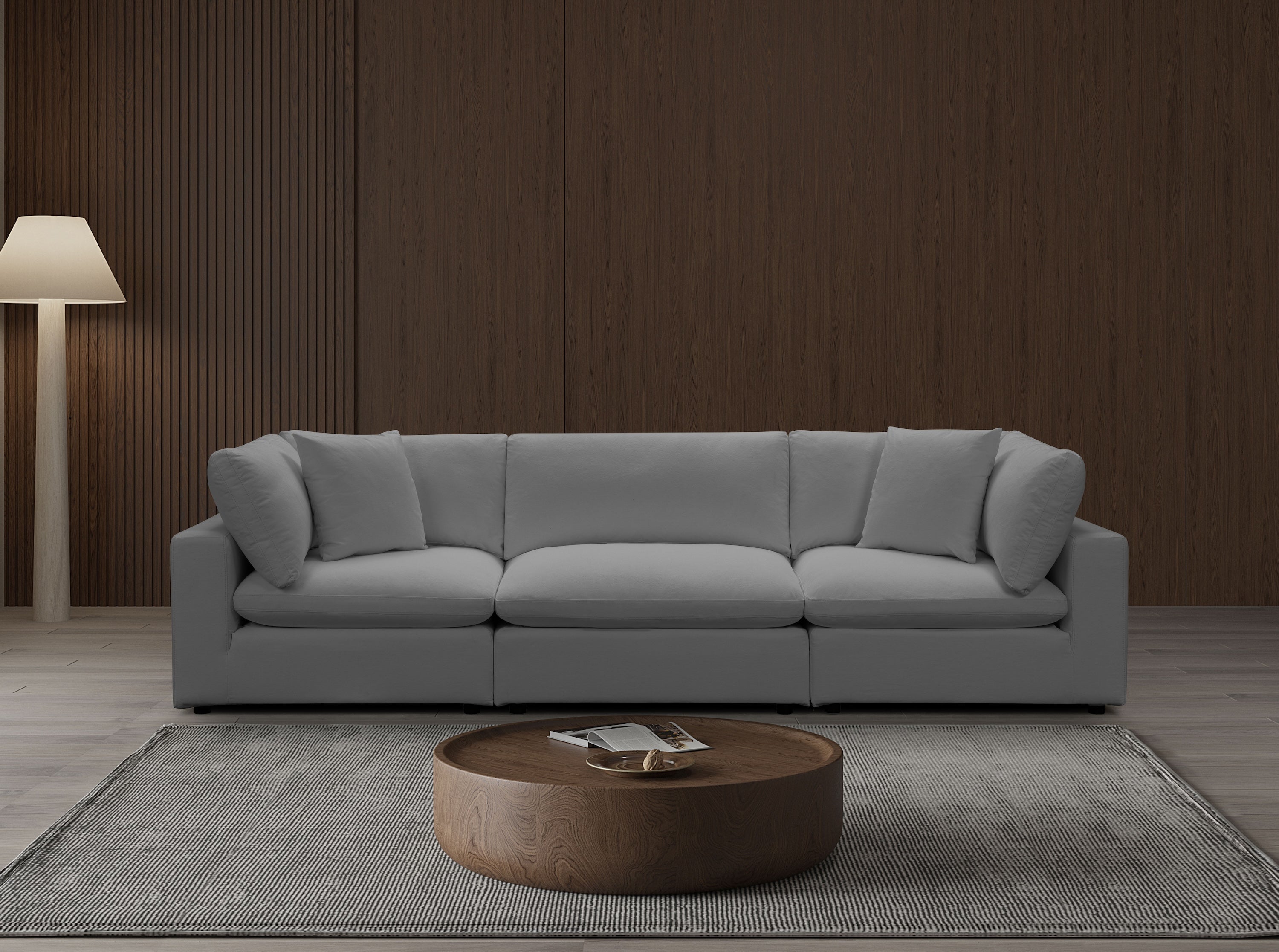 Cali Modular 3-Seater Sofa in Sol Grey - Modern Sectional Couch for Living Room, Lounge & Apartment Decor