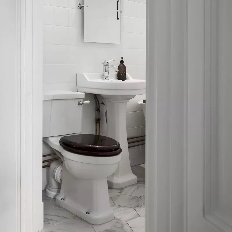 Porcelain Toilet Flange with P-Trap Lock - Durable Bathroom Drain Seal for Secure Installation | Perfect for Home Renovation & Plumbing Repairs