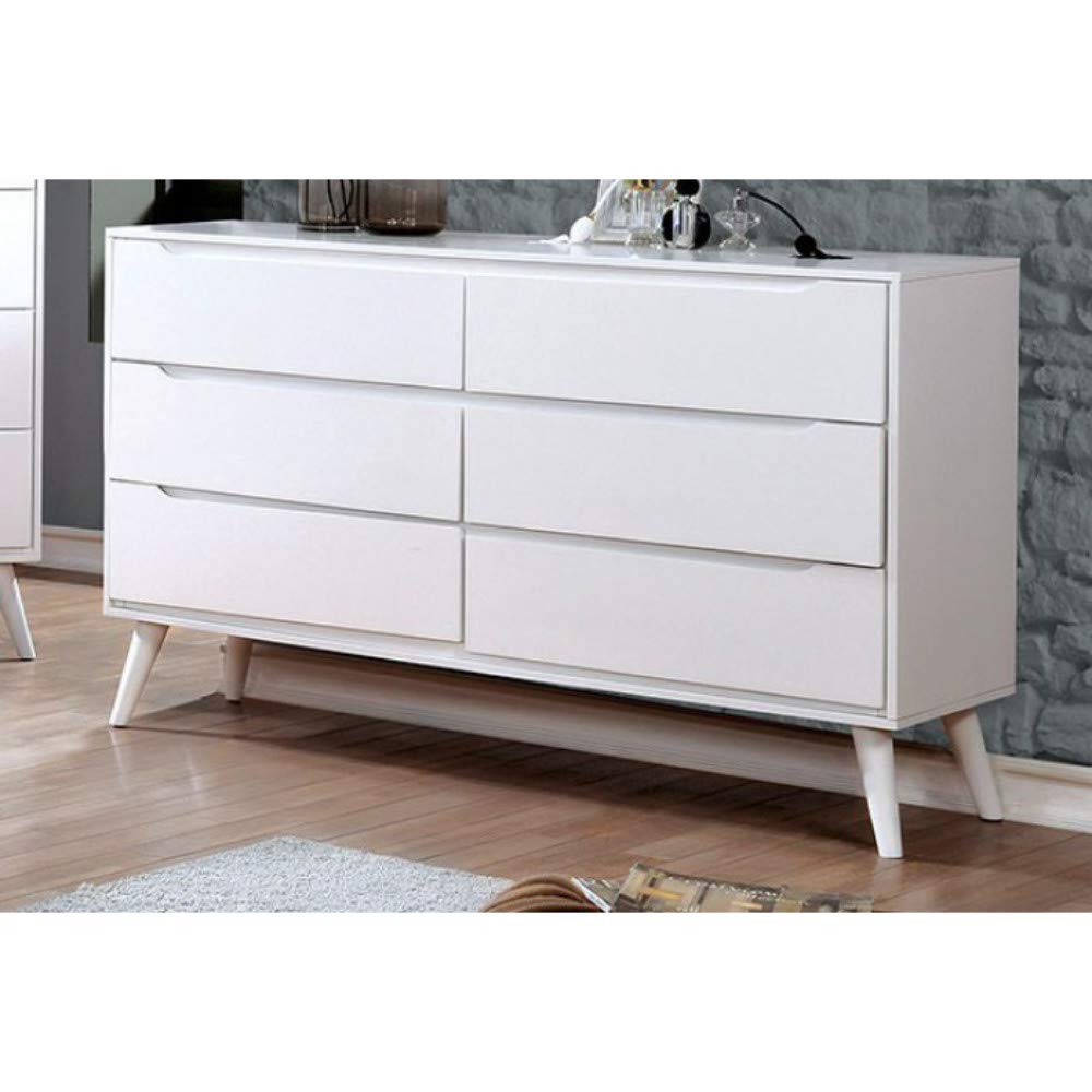 Benjara Benzara Elegant White Wooden Dresser - Modern Bedroom Furniture for Storage & Organization | Perfect for Master Bedroom, Guest Room & Closet