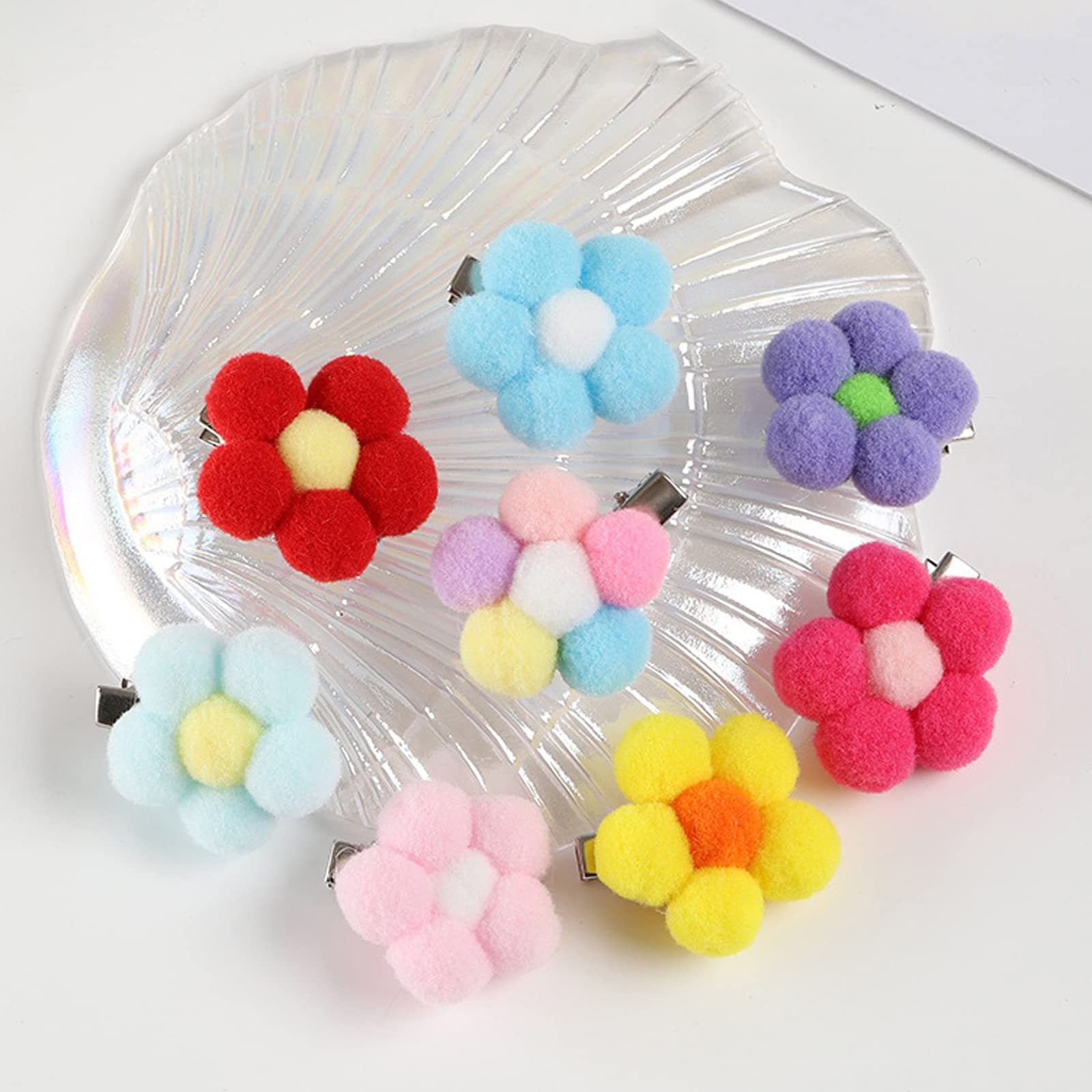 Cute Small Dog Hair Clips & Bows - Floral Fur Ball Barrettes for Puppies & Cats | Alligator Hair Clips for Pet Grooming, Birthday Parties & Special Occasions