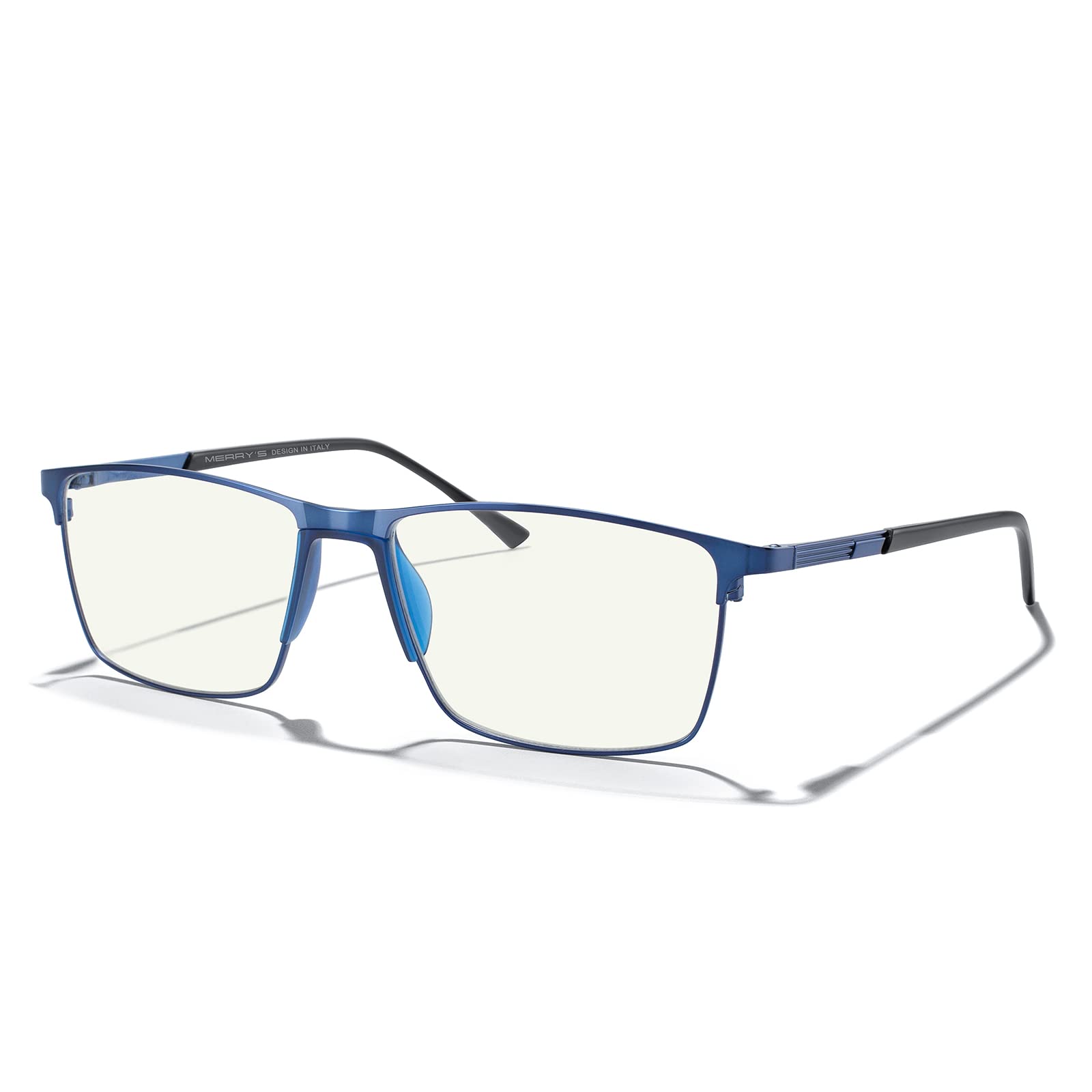 Blue Light Blocking Glasses for Men - MERRY'S Fashion Reading Glasses with Metal Frame & Spring Hinge - Reduce Eye Strain for Computer Work, Gaming & Night Reading