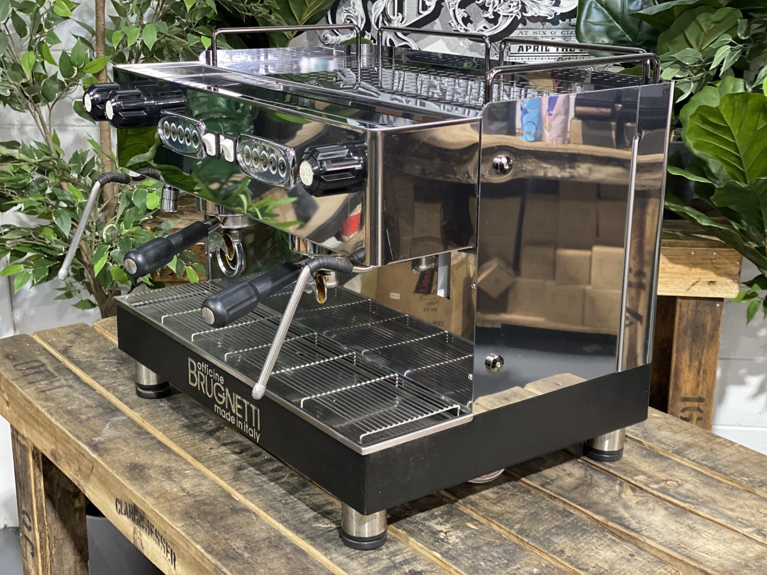 Brugnetti Gamma 2 Group Commercial Espresso Machine - Stainless Steel Professional Coffee Maker for Cafes, Restaurants & Coffee Shops | Perfect for High-Volume Brewing & Barista Use