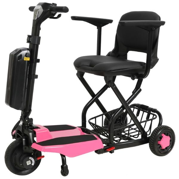 Ultra Lightweight Foldable 3-Wheel Travel Mobility Scooter for Seniors & Adults - Perfect for Airports, Shopping Malls & Outdoor Adventures