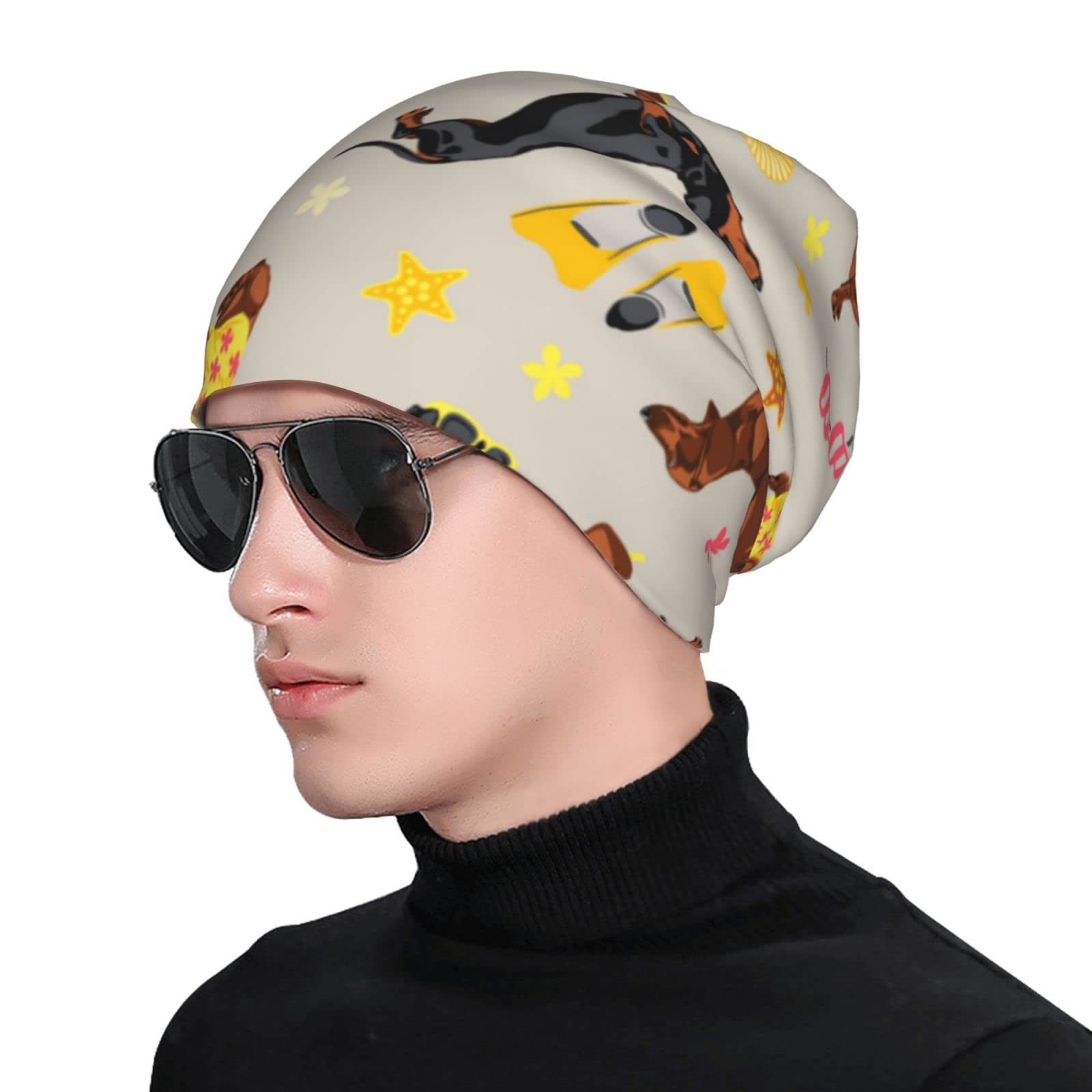 Cute Dachshund Sausage Dog Beanie Hat - Warm Slouchy Knit Skull Cap for Men & Women - Perfect Winter Gift & Outdoor Activities Accessory