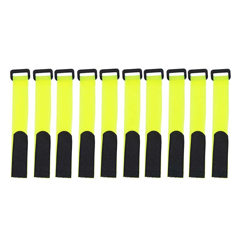 Durable Fishing Rod Tie Holder Set - 10 Adjustable Hook Loop Straps for Secure Rod Storage | Perfect for Boat, Kayak, and Shore Fishing Gear Organization