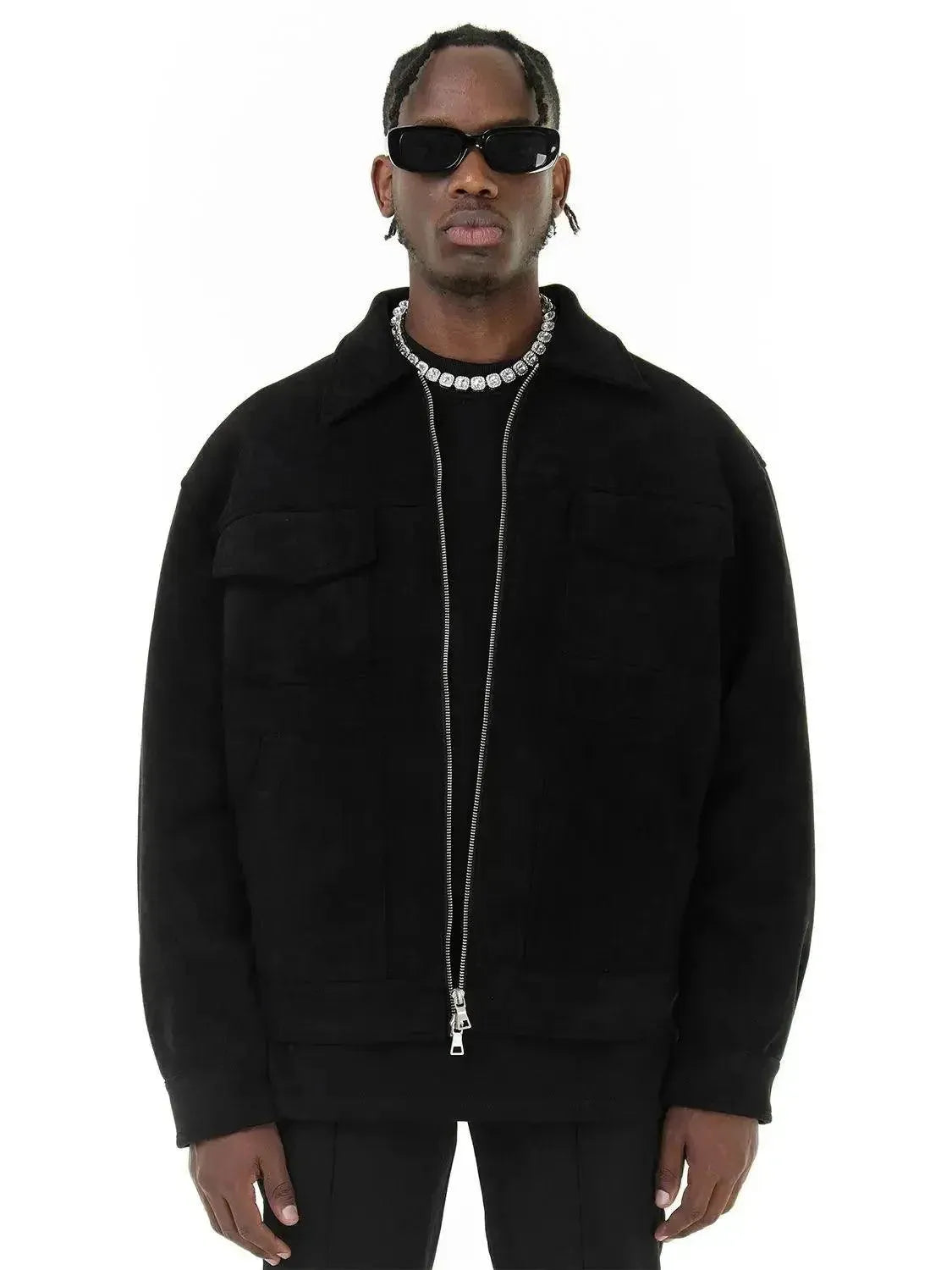 Men's Suede Trucker Jacket - Vintage Style Distressed Leather Jacket for Casual Wear & Outdoor Adventures