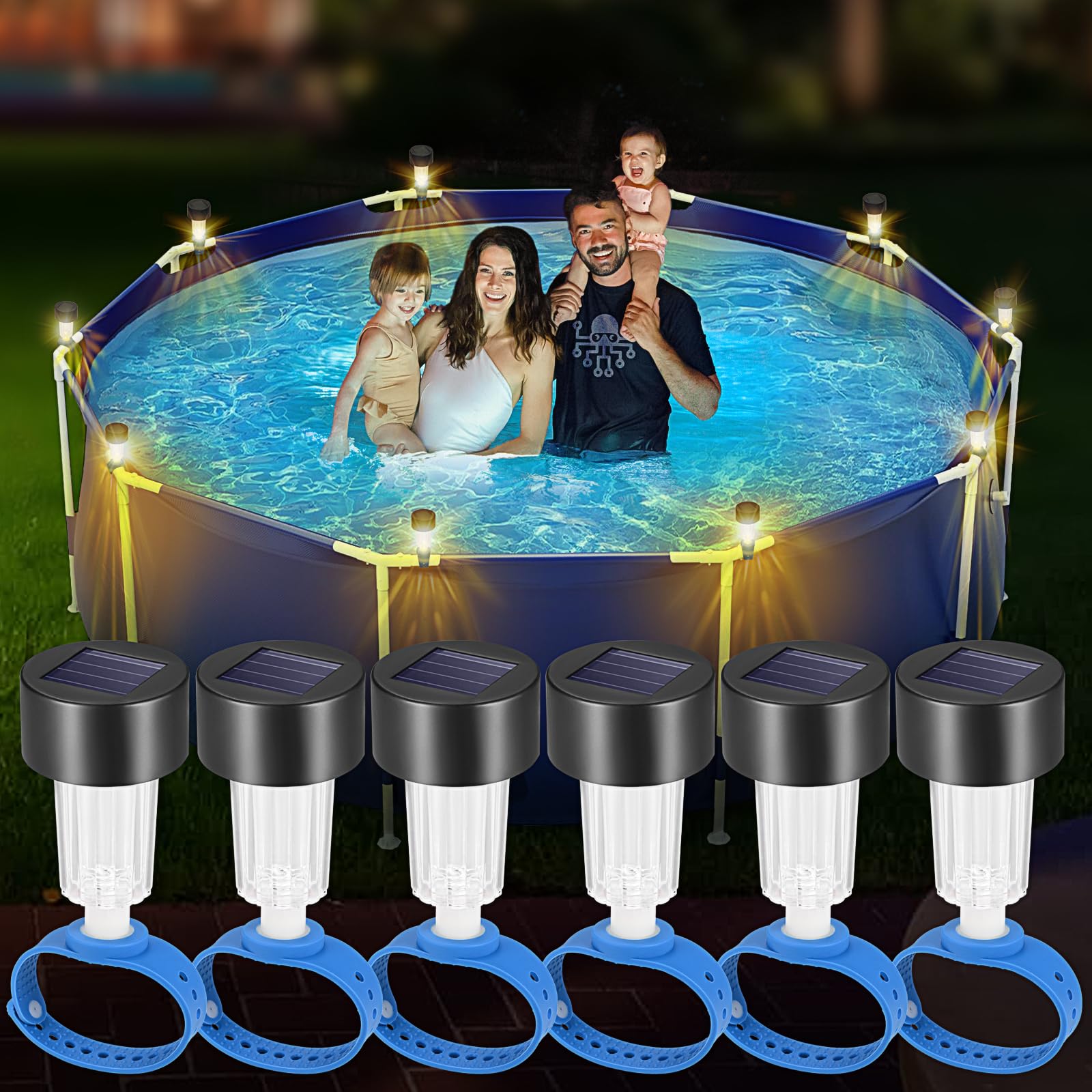 Solar Pool Lights 6 Pack - Waterproof LED Floating Lights for Swimming Pools, Hot Tubs & Outdoor Decor - Energy Efficient Solar Powered Pool Accessories for Nighttime Illumination & Party Decorations