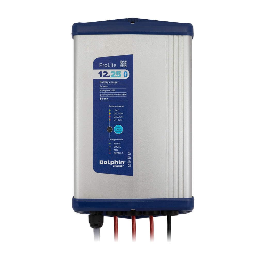 Prolite Series 12V 25A Dolphin Battery Charger - 110/220V AC Input with 3 Outputs - Fast Charging for Marine, RV & Automotive Batteries - Perfect for Boats, Camping & Emergency Power Supply