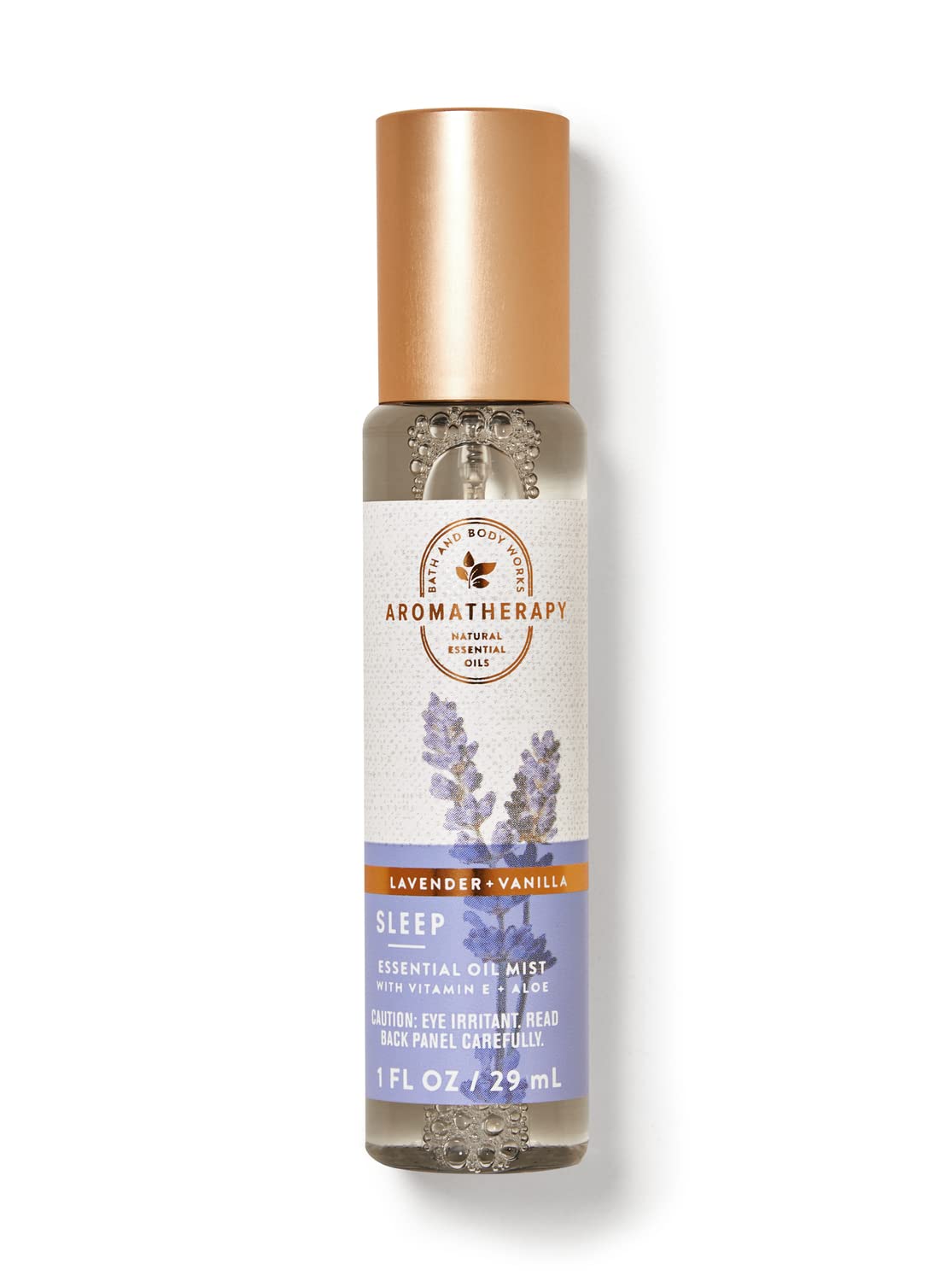 Bath & Body Works Lavender Vanilla Essential Oil Mist 29ml - Travel Size Aromatherapy Spray for Relaxation, Sleep & Stress Relief | Perfect for Home, Office, Gym & Travel