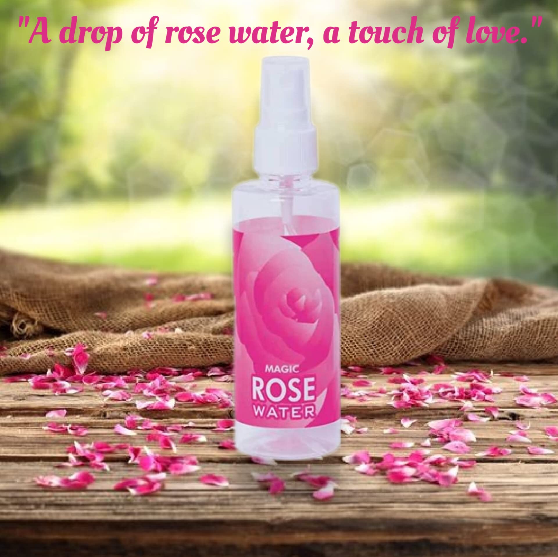 Organic Rose Water Facial Mist 100ml (6-Pack) - Hydrating & Refreshing Toner for Skin Care, DIY Beauty, Baking, Cooking & Aromatherapy | Perfect for Daily Skincare Routine, Spa Day, Wedding Favors & Home Decor