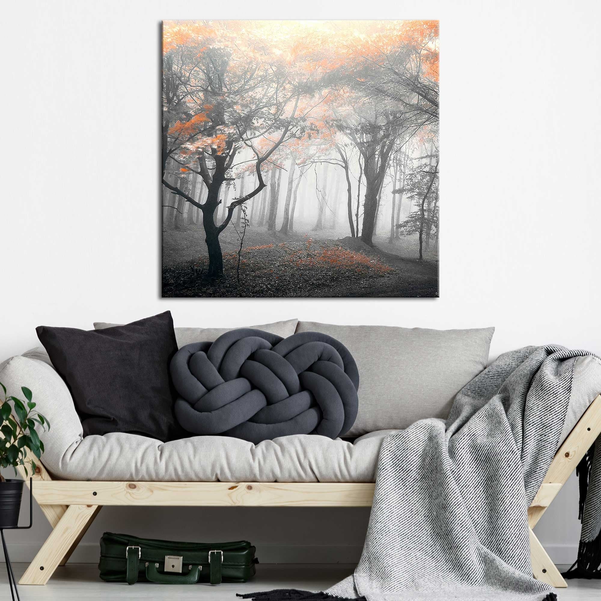 Autumn Woods Landscape Canvas Print by PhotoINC Studio - Nature Wall Art for Living Room, Bedroom & Office Decor