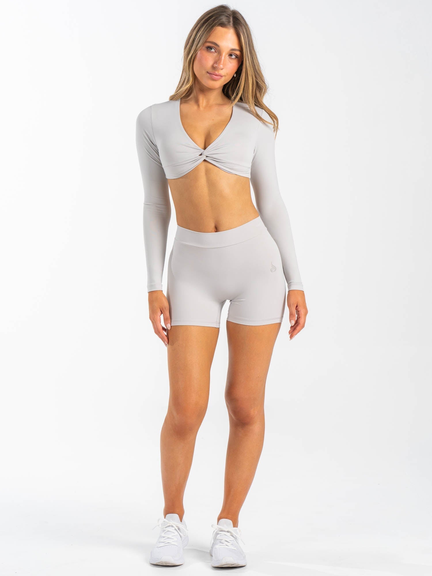NKD V Scrunch Shorts in Sugar Dust - High Waisted Yoga Shorts for Women, Workout, Running & Lounge Wear