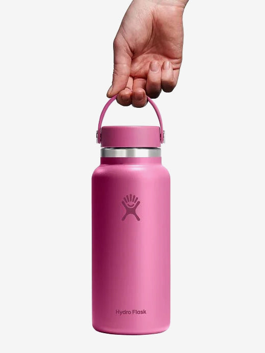 Hydro Flask 32oz Wide Mouth Water Bottle with Flex Cap - Vacuum Insulated Stainless Steel Thermos for Hot & Cold Drinks - Perfect for Hiking, Camping, Gym & Outdoor Activities (Reef Blue)