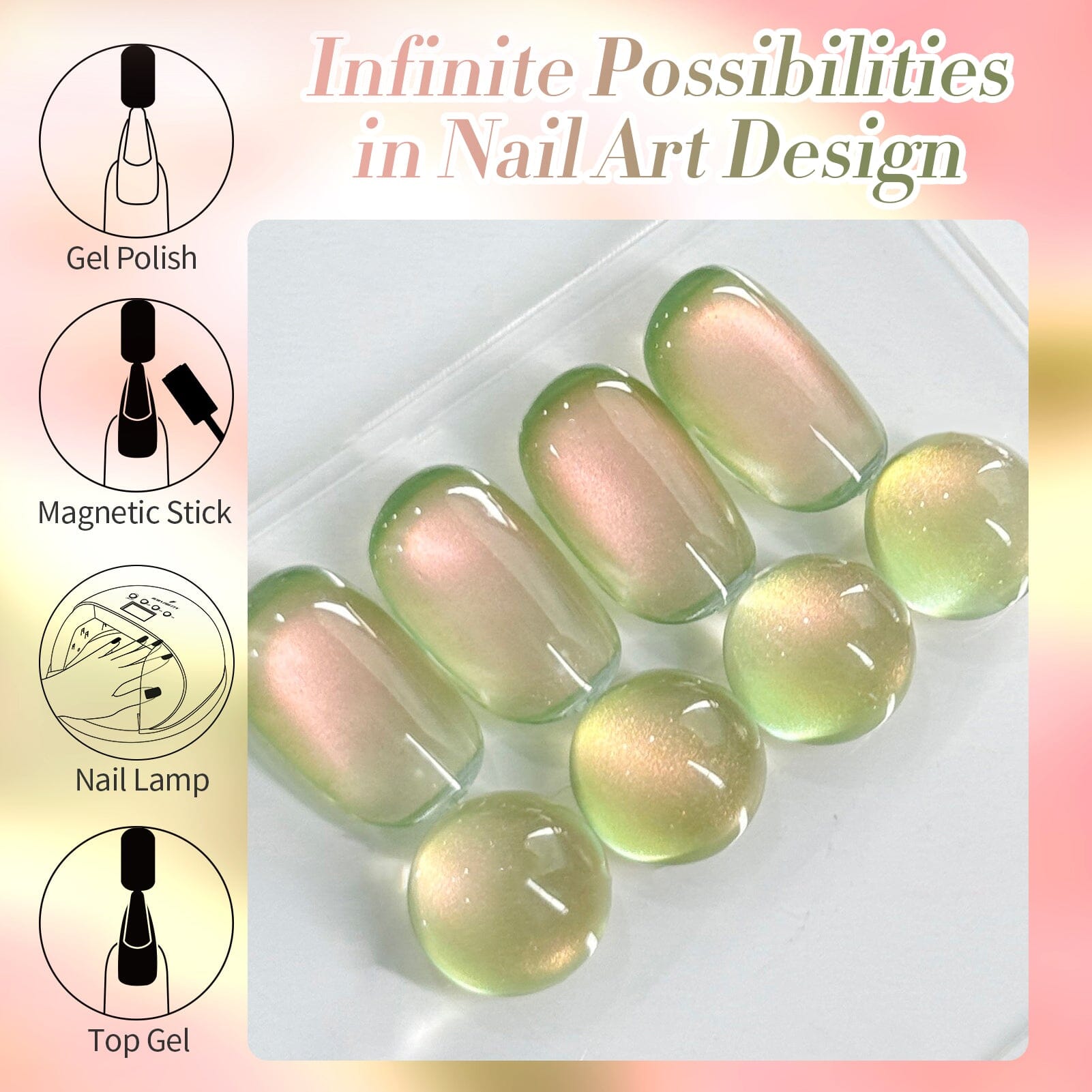 MY278 Green Cat Magnetic Gel Polish - 15ml Guava Color for Nail Art | Perfect for Salon & Home Manicures