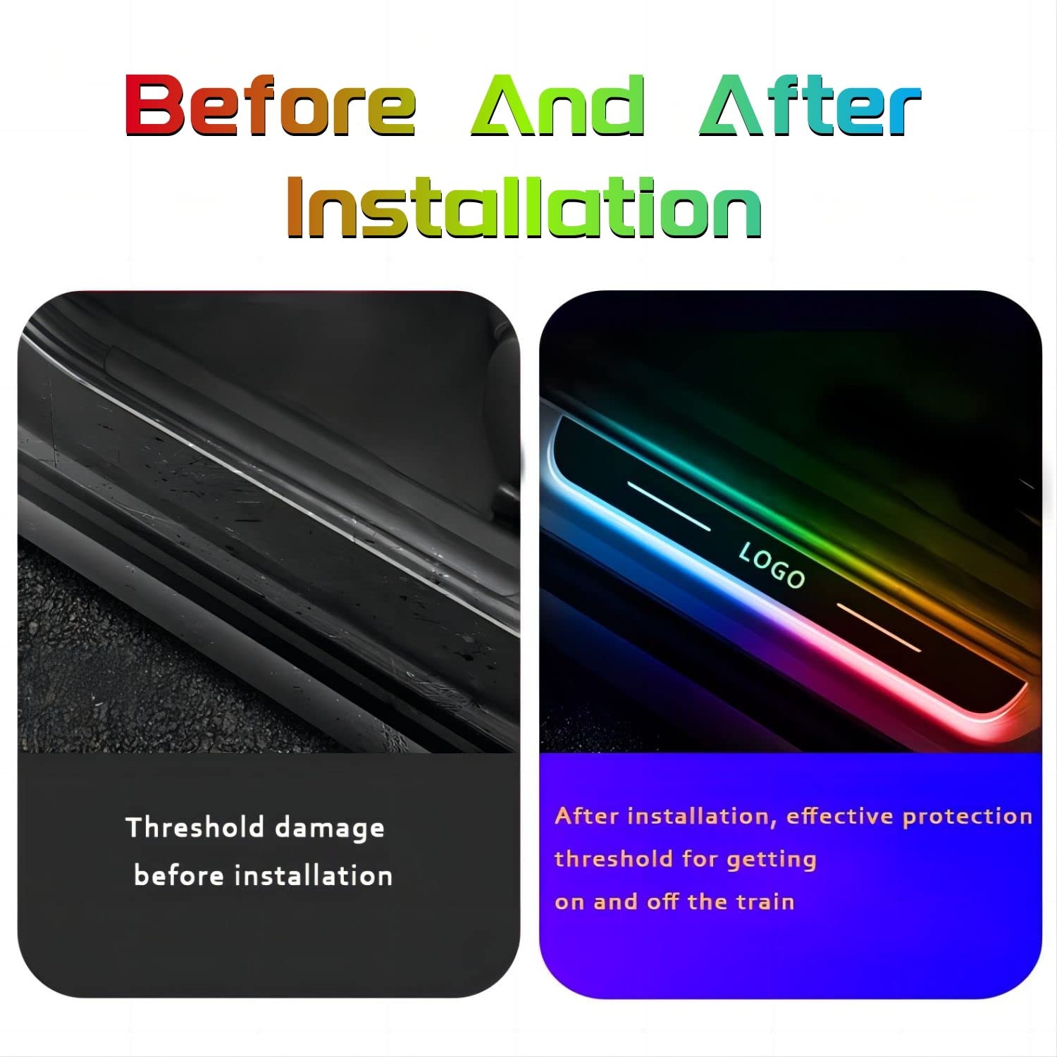 Custom Car Door Sill LED Lights with Personalized Logo/Text - Universal Waterproof Welcome Courtesy Lights for All Vehicle Models - Perfect Birthday Gift for Men & Women - Enhance Your Car's Style & Nighttime Safety