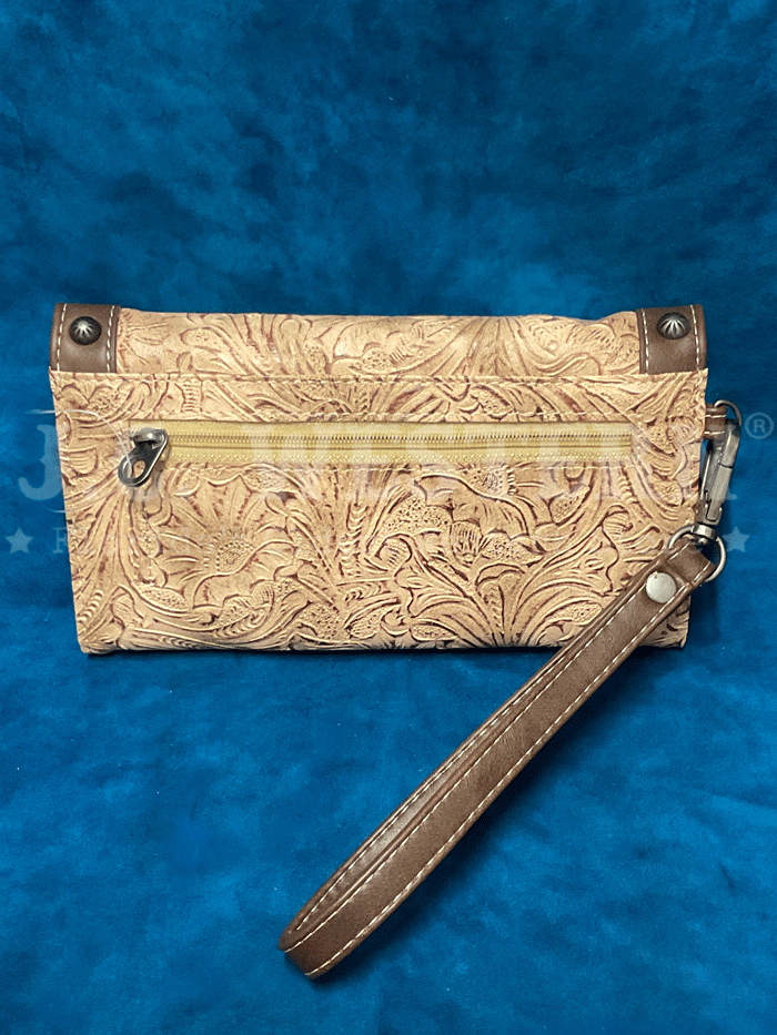 Nocona Women's Lydia Clutch Wallet - Genuine Leather Crossbody Purse with RFID Protection for Everyday Use, Travel & Night Out | Tan N7511241