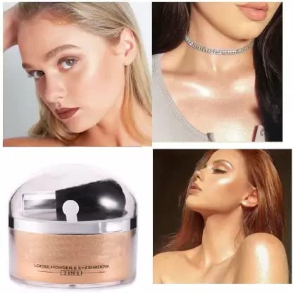 WIFFY Best Gold Shimmer Highlighter Powder - Vegan & Cruelty-Free Makeup for Face & Body - Perfect for Contouring, Bridal Makeup & Night Out Glow (Gold)