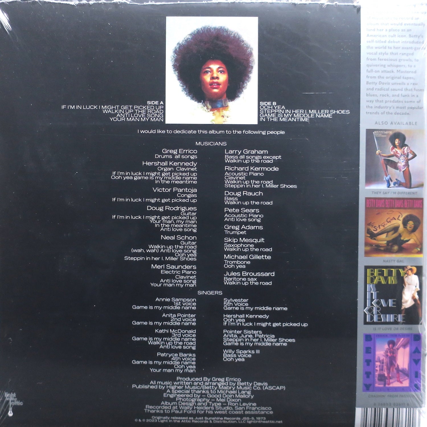 BETTY DAVIS Self-Titled Coke Bottle Clear Vinyl LP with 20-Page Booklet - Limited Edition Collectible Record for Music Lovers & Vinyl Enthusiasts