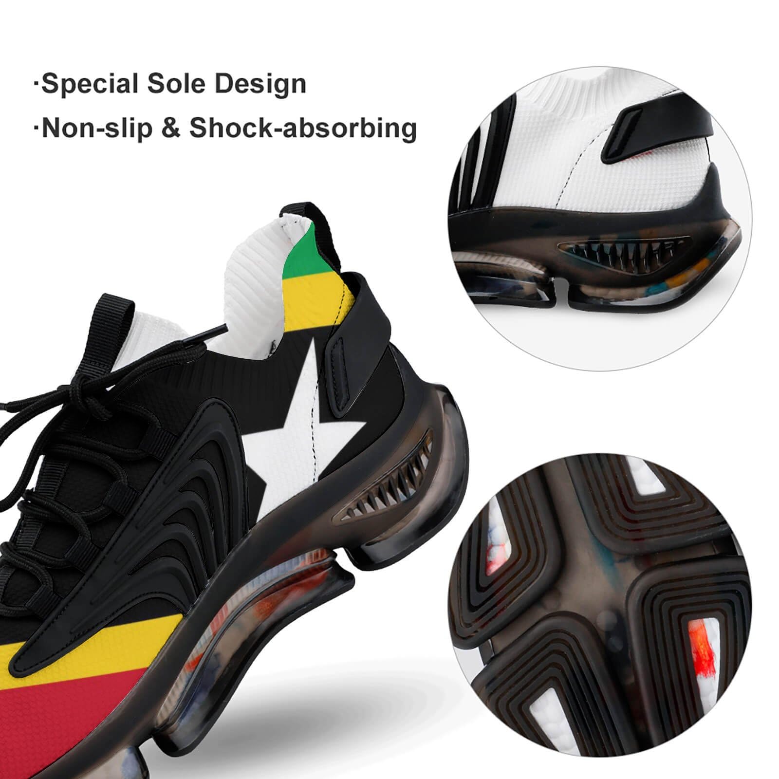Saint Kitts and Nevis Flag Men's Running Shoes - Lightweight Athletic Sneakers for Gym, Hiking & Outdoor Sports | Patriotic Workout & Training Shoes