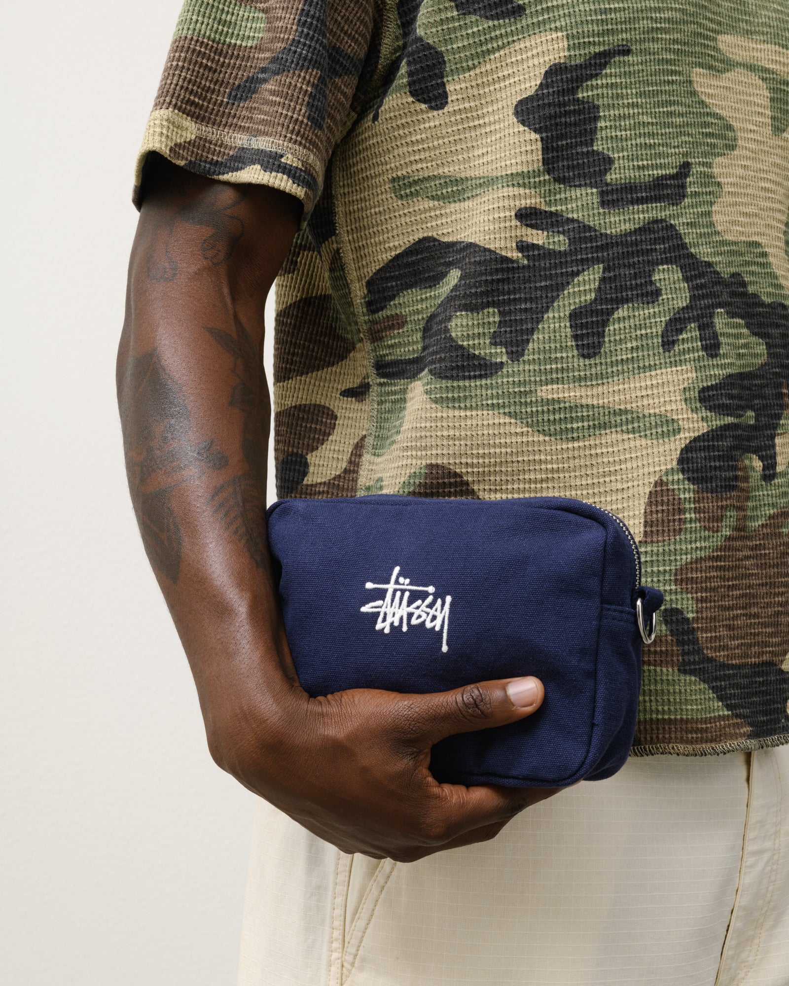 134255 Navy Canvas Side Pouch - Durable & Stylish Waist Bag for Hiking, Travel & Outdoor Adventures