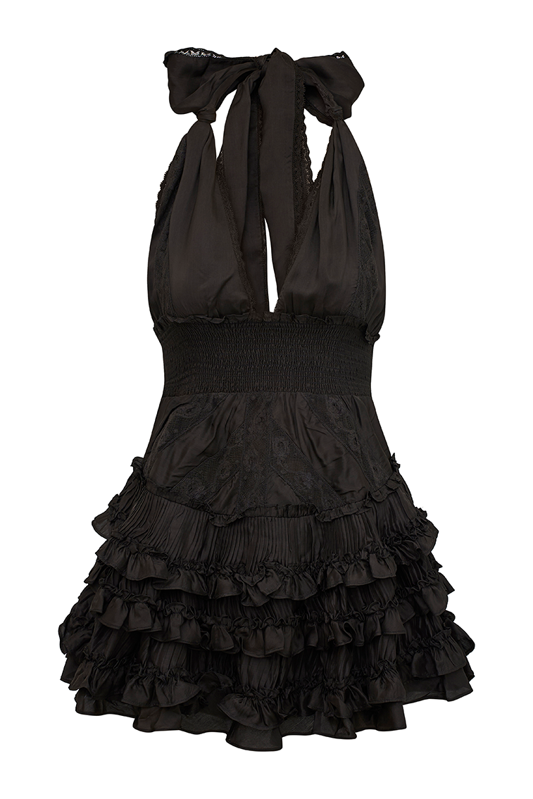 Quintelle Women's Ruffle Halter Mini Dress - Sexy Summer Party Cocktail Dress for Beach, Club & Night Out