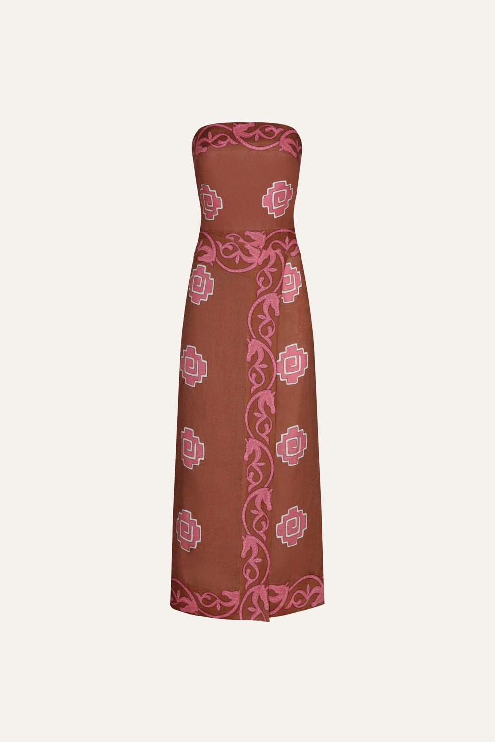 Vintage Brown Boho Dress for Women - Elegant Retro Flowy Maxi Dress - Perfect for Festivals, Parties, and Casual Wear