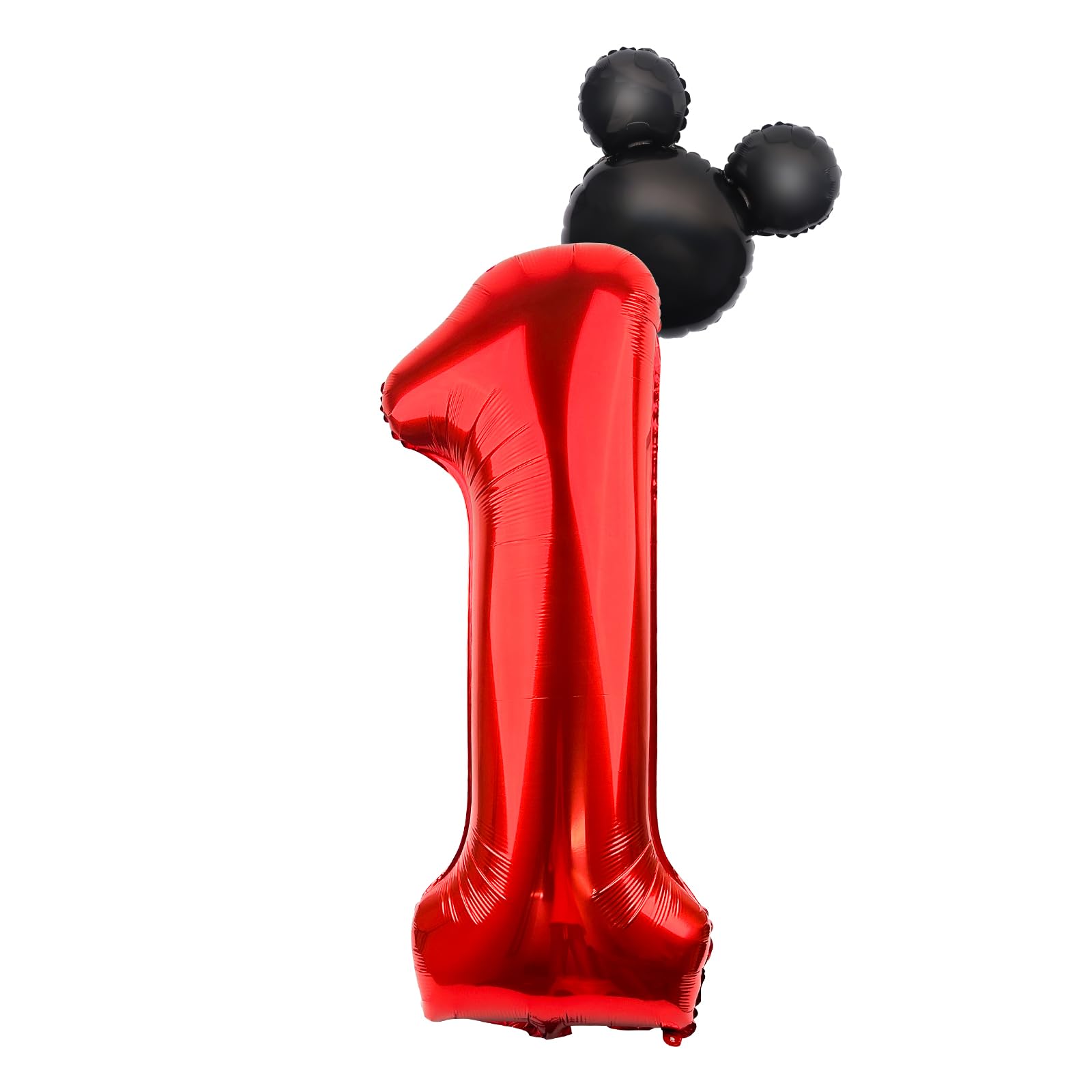 40 Inch Mickey Mouse Number 1 Balloon - Black & Red Giant Balloons for 1st Birthday, Baby Shower, Disney Clubhouse Theme Party Decorations | Perfect for Disney-Themed Celebrations, Nursery Decor, and Photobooth Backdrops