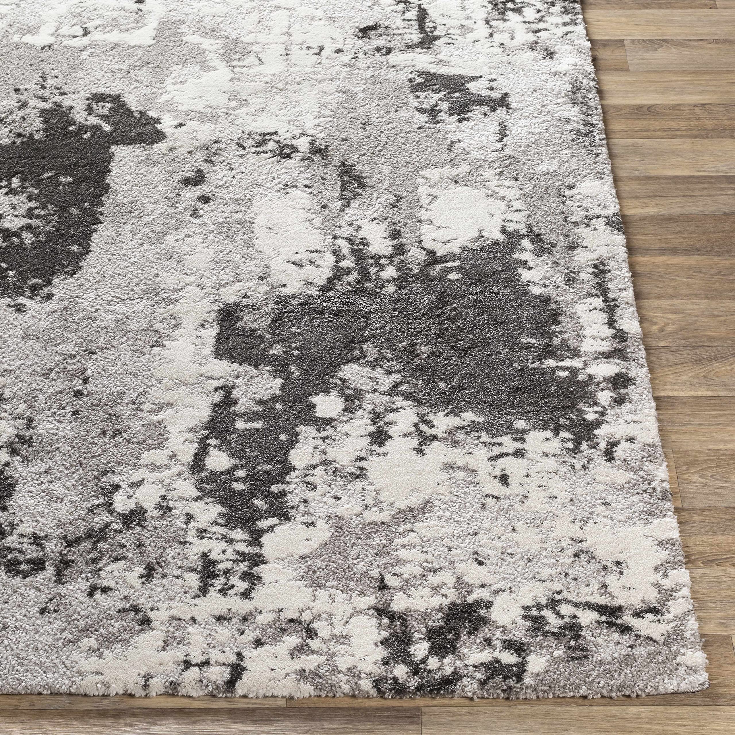 Hauteloom Balmat Modern High Pile Area Rug - Soft Round Carpet for Living Room & Bedroom - 5'3