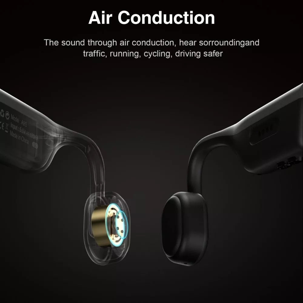 A9S Open-Ear Bluetooth Sport Earphones - Wireless Headphones for Running, Cycling, Gym Workouts & Outdoor Activities