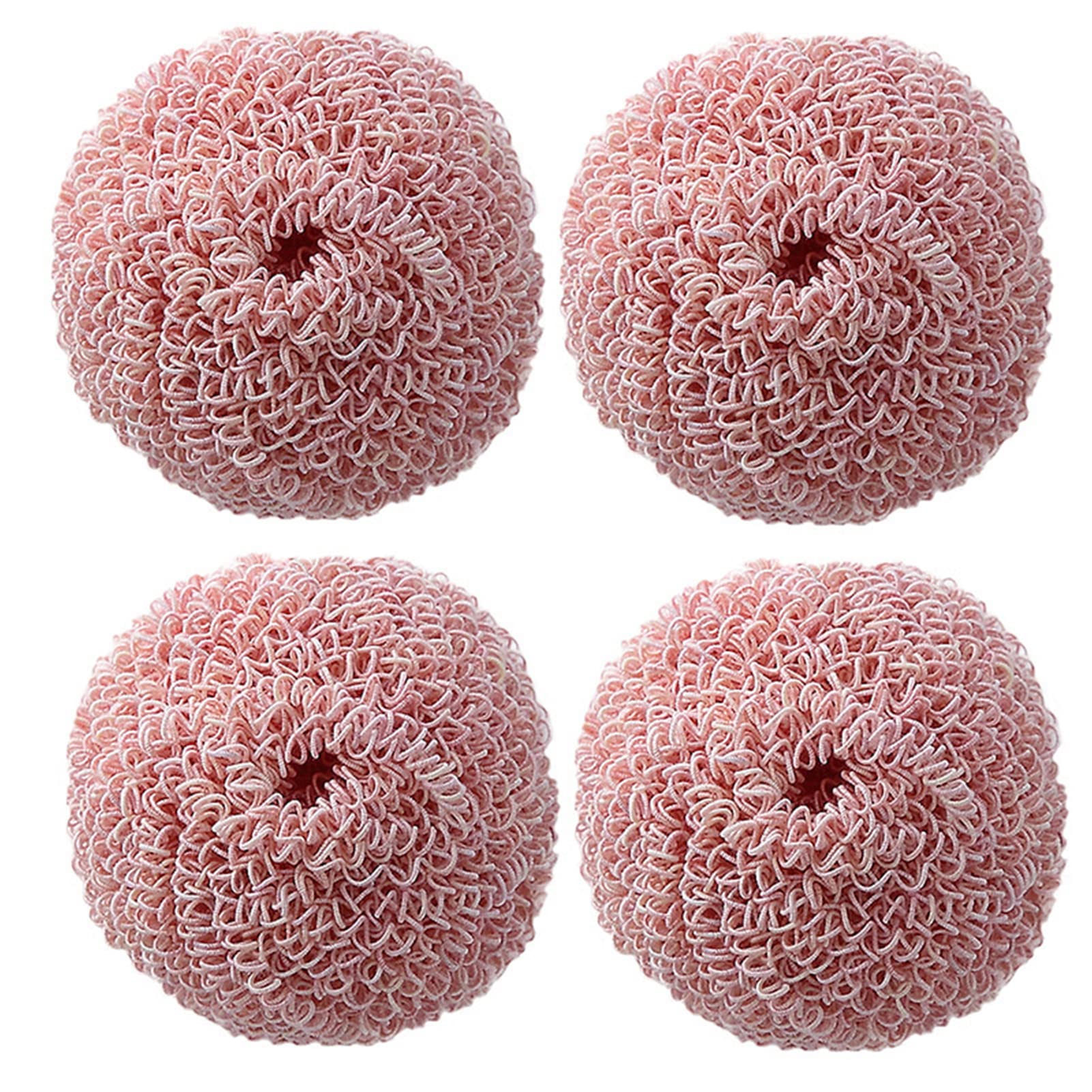 GAOYH Cartoon Eggshell Chicken Kitchen Dish Brush - Detachable Fiber Cleaning Scrubber for Cast Iron Pans, Pots & Skillets (4-Pack Pink Replacement Heads) - Perfect for Non-Stick Cookware & Heavy Duty Cleaning