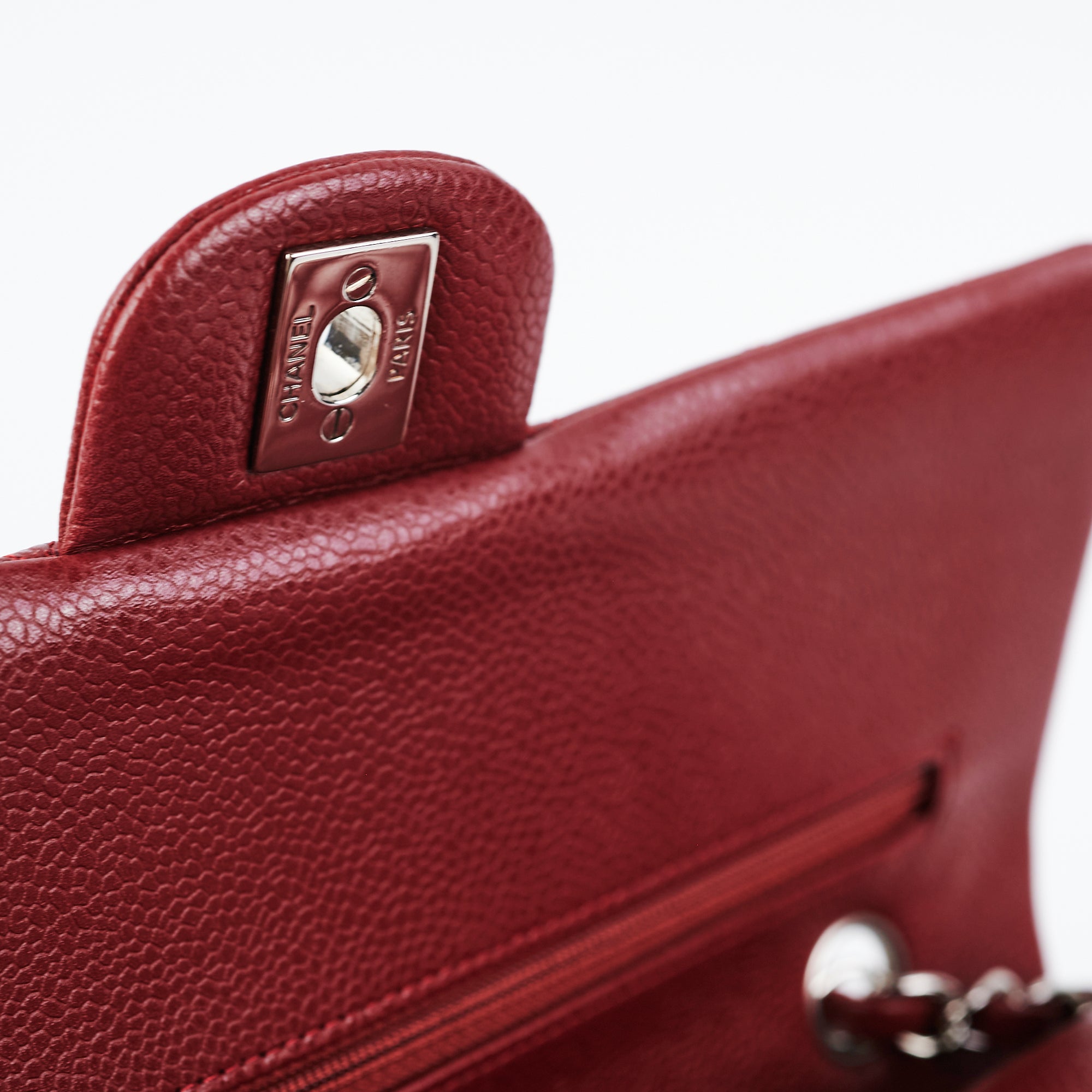 Chanel Medium/Large Caviar Double Classic Flap Bag in Red | Luxury Designer Handbag for Women | Perfect for Parties, Date Nights & Special Occasions