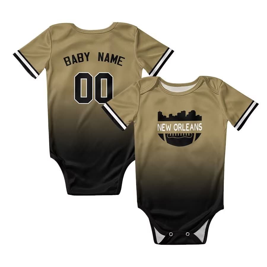 Custom Personalized Baby Football City Skyline Outfit - Gradient Football Clothes with Name & Number - Perfect Fan Gifts for Boys & Girls - Ideal for Game Day, Birthday Parties & Photo Shoots