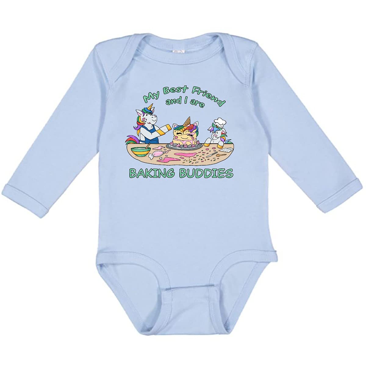 Inktastic My Best Friend and I are Baking Buddies Long Sleeve Baby Bodysuit - Cute Matching Outfits for Baking & Cooking Activities with Friends