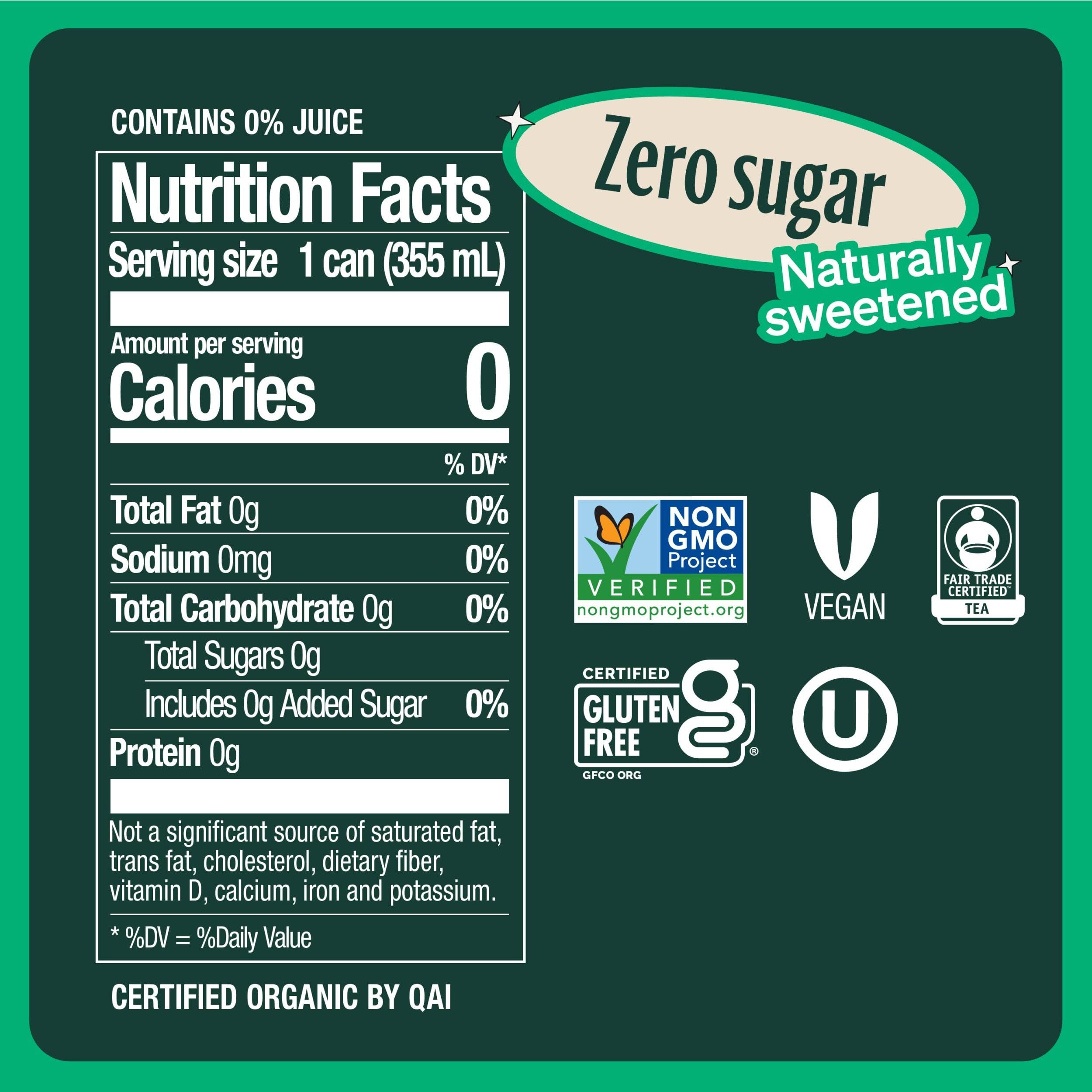 Zevia Zero Sugar Tea Variety Pack - 12 oz Cans (12-Pack) | Naturally Sweetened, Zero Calorie, Sugar Free, Non-GMO, Gluten-Free & Vegan | Refreshing Iced Tea for Home, Office & Outdoor Activities