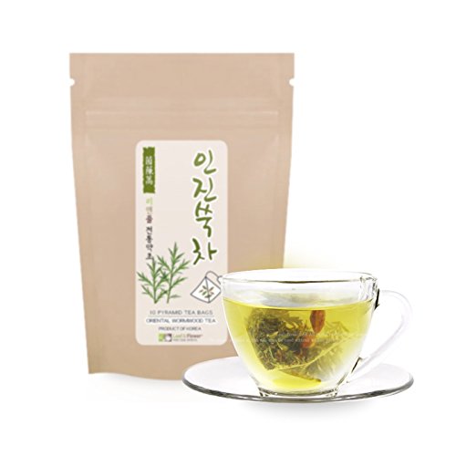Premium Korean Herbal Tea - 100% Natural Wormwood (Artemisia Capillaris) Pyramid Tea Bags - 15 Count - Organic & Caffeine-Free - Perfect for Relaxation & Detox