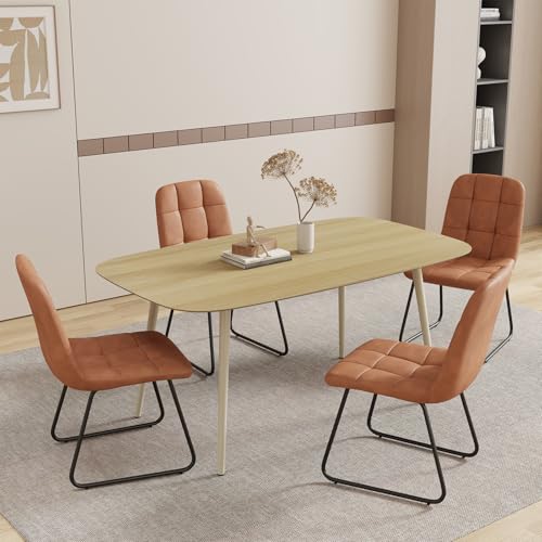 Cat Scratch Table + 4 U-shaped Brown Chairs