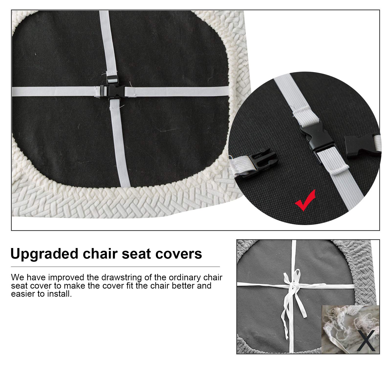 White Dining Chair Covers 6-Pack - Waterproof Seat Slipcovers for Kitchen & Dining Room