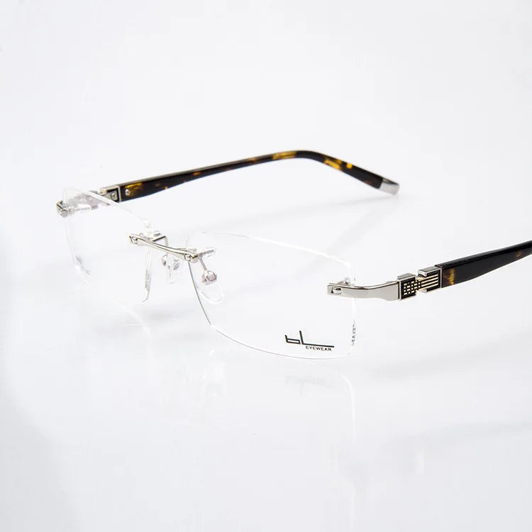 Brightzone Unisex Rimless Square Titanium Alloy Eyeglasses 71433 - Lightweight & Durable Glasses for Men & Women - Perfect for Reading, Work & Everyday Use