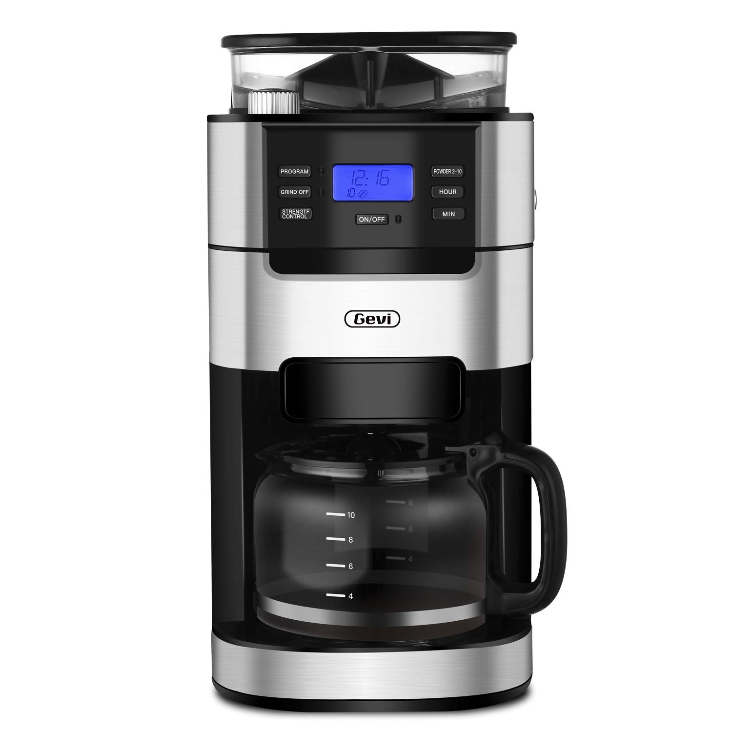 10-Cup Drip Coffee Maker with Built-In Burr Grinder - Automatic Grind & Brew Coffee Machine, Programmable Timer, 1.5L Large Water Tank & Keep Warm Plate - Perfect for Home, Office & Breakfast Brewing (950W)