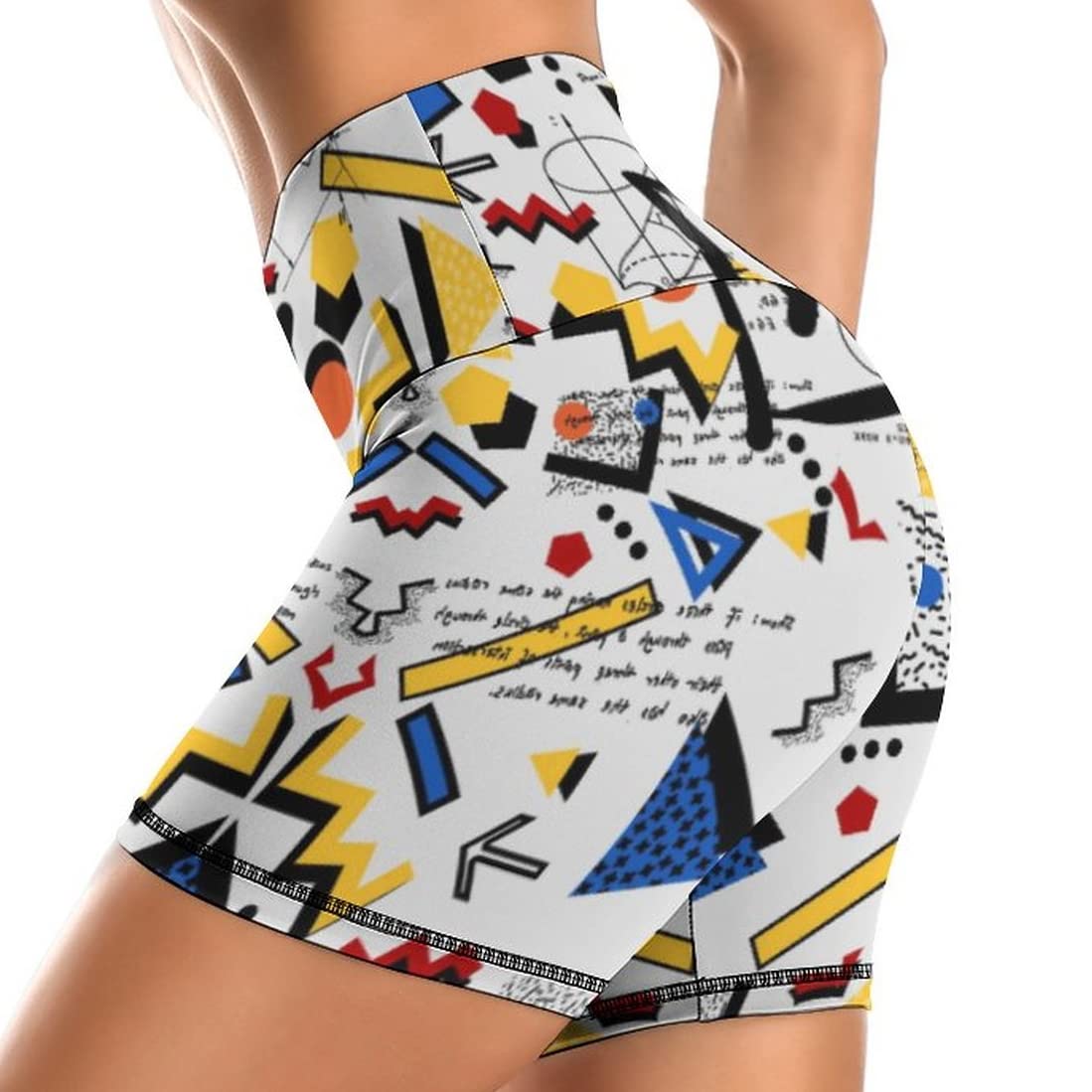 **Retro 80s & 90s Women's High Waist Biker Shorts - Vintage Spandex Workout Yoga Compression Shorts for Women - Perfect for 80s & 90s Themed Parties, Fitness, and Casual Wear**