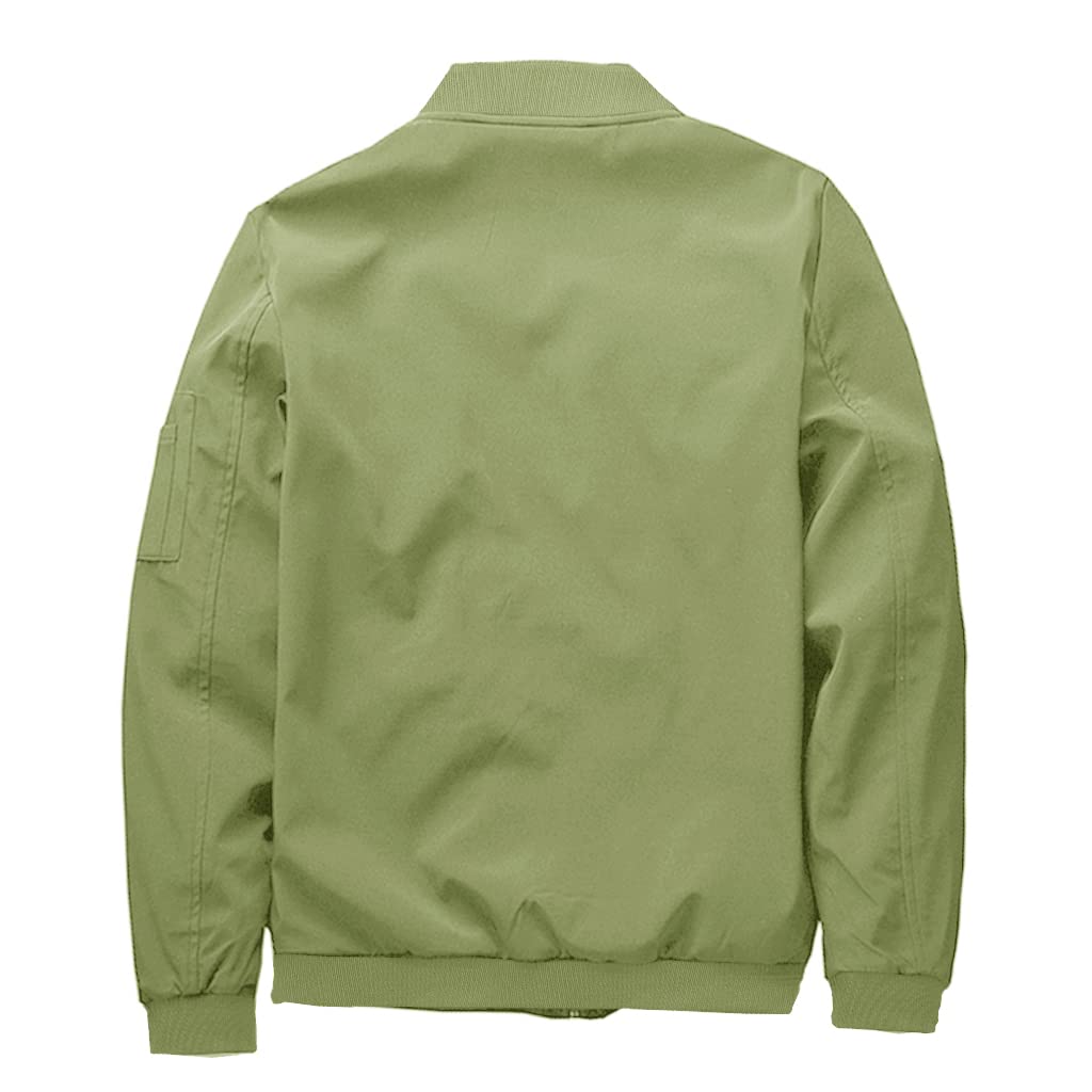 Lightweight Men's Bomber Jacket - Full Zip Windbreaker for Spring & Fall - Casual Outerwear Coat for Everyday Wear & Outdoor Activities