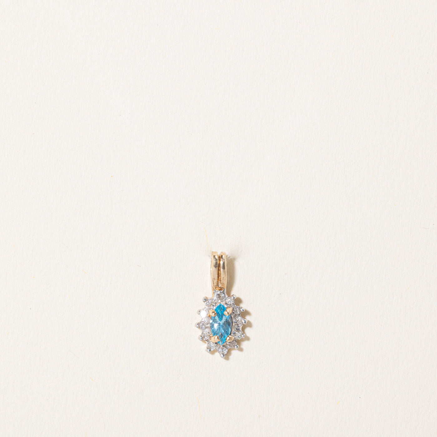 0.20ct Blue Topaz & 0.09ct Diamond Pendant Necklace - Sterling Silver Jewelry for Women - Perfect Gift for Birthday, Anniversary & Valentine's Day