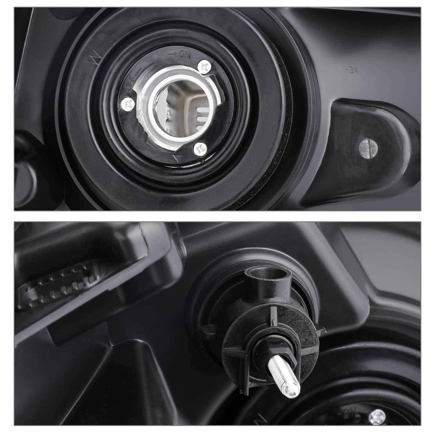 M-AUTO Black Housing Clear Side Headlight Assembly Set - Compatible with 2004-2015 Nissan Titan & 2004-2007 Armada - Driver & Passenger Side Replacement - OE Style Headlamps for Night Driving and Off-Road Use