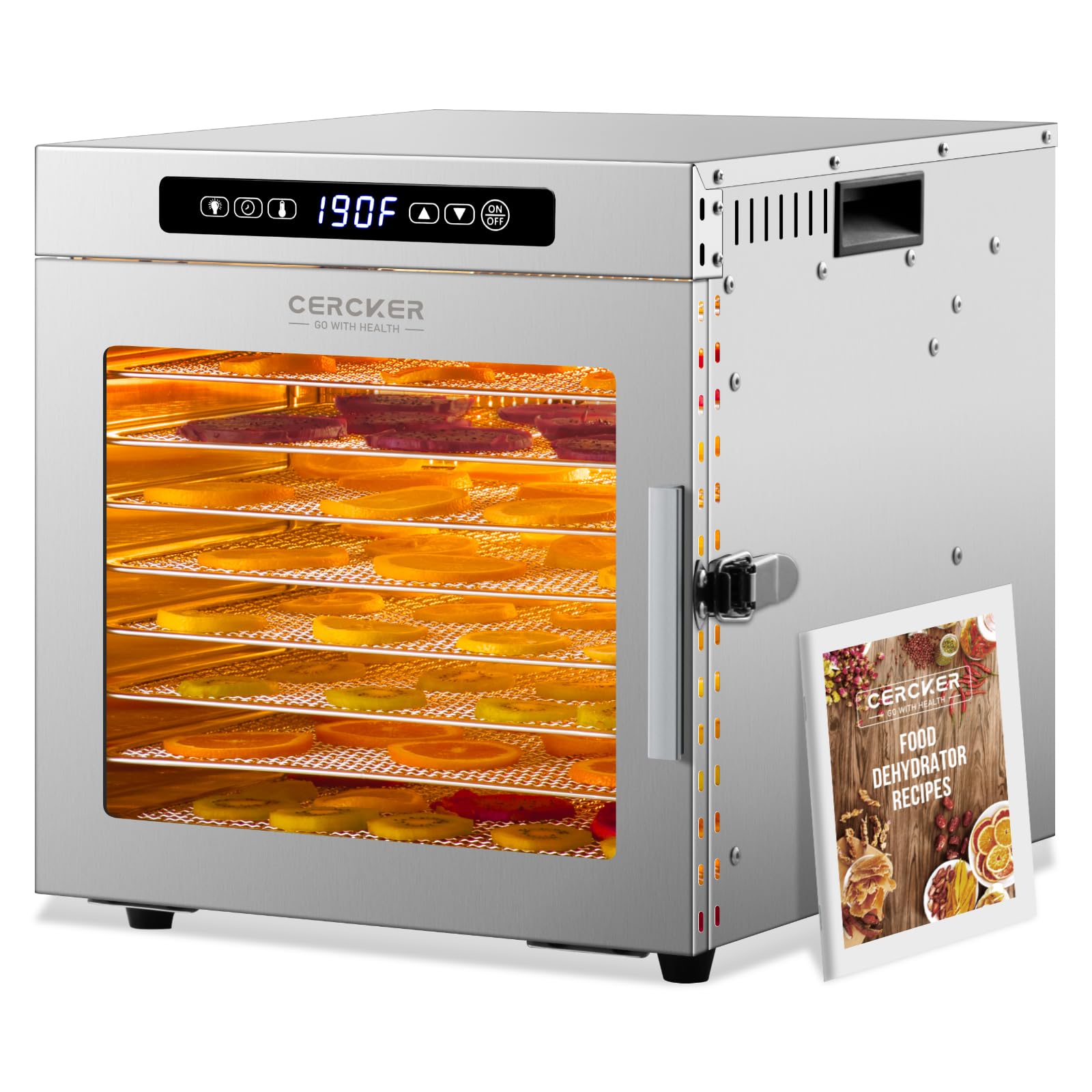 Premium 1000W Food Dehydrator with 9 Stainless Steel Trays | 7.7ft² Drying Space | Adjustable Temperature up to 190°F | 24-Hour Timer | Perfect for Jerky, Fruits, Herbs & Beef | Ideal for Home Kitchen, Camping & Food Preservation